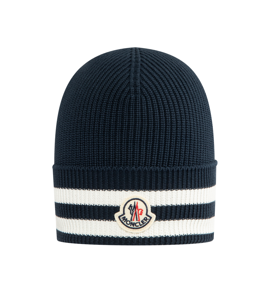 Оригінальна Stripe Beanie Moncler – боковий вид
