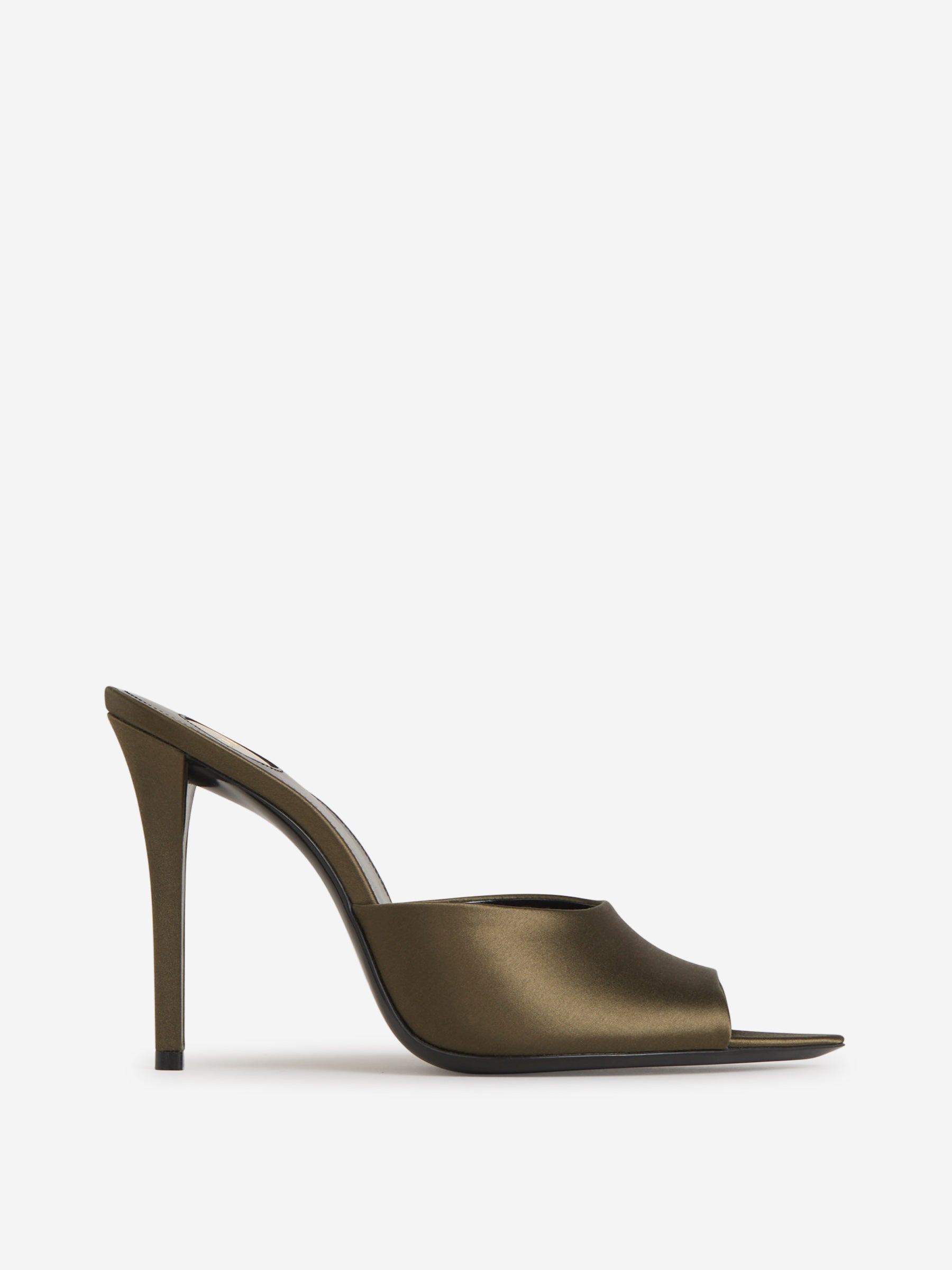 Satin Goldie Mules Saint laurent – Гарантія оригінальності – боковий вид
