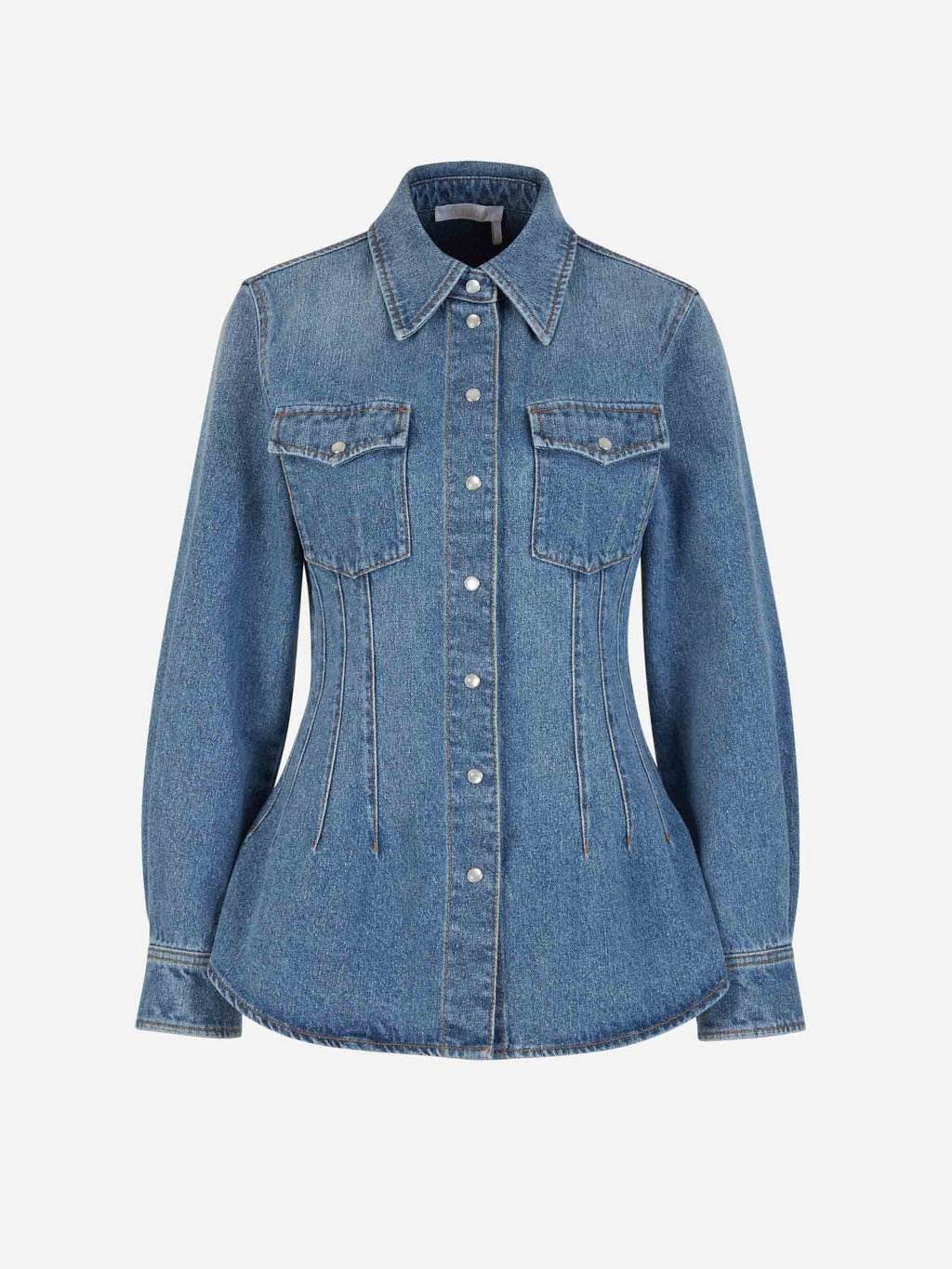 Button Denim Overshirt Chloe оригінал – Купити в Україні – боковий вид