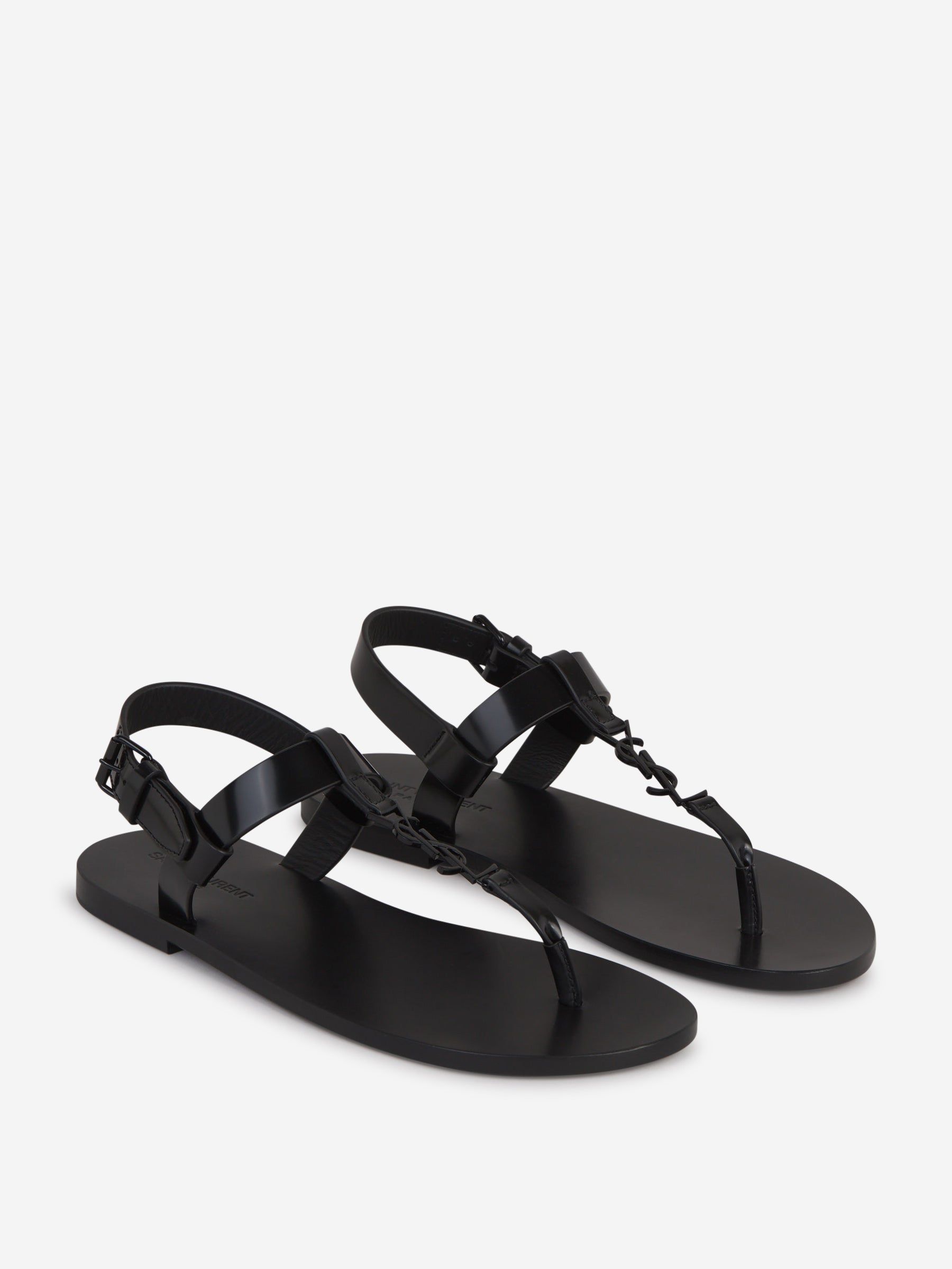 Оригінальна Logo Leather Sandals Saint laurent – вид ззаду