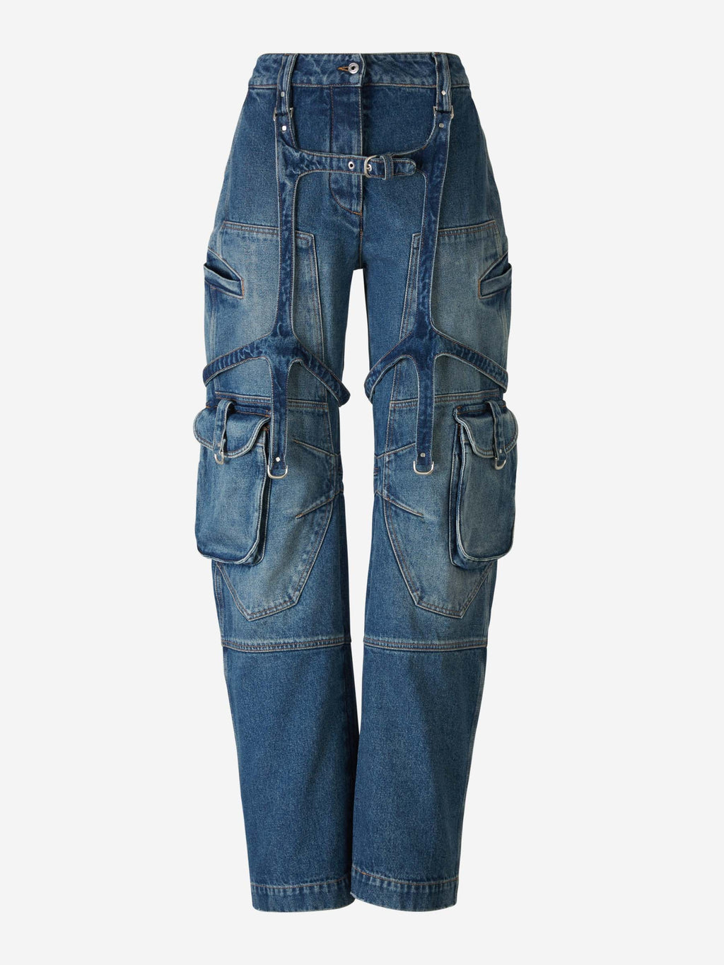 Оригінальна Cotton Cargo Jeans Off-white – боковий вид