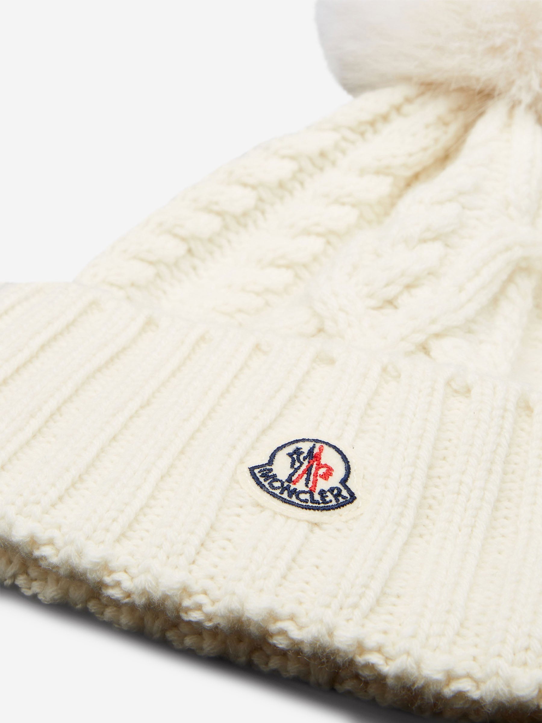 Wool Logo Beanie Moncler – Гарантія оригінальності – детальний вид - MONCLER
