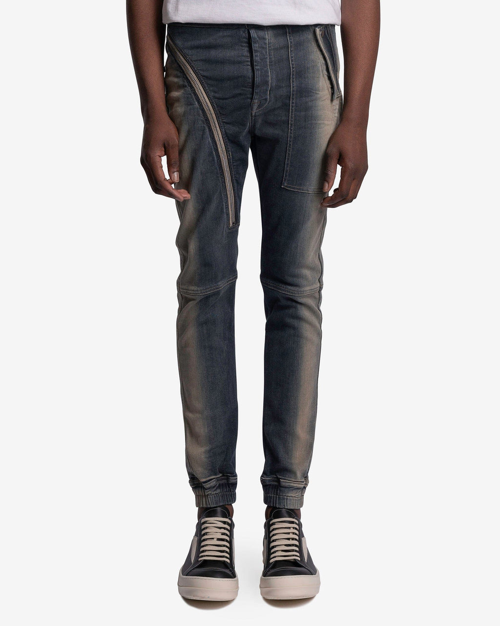 Оригінальна Denim Aircut Joggers In Mineral Pearl Degrade Rick owens – боковий вид