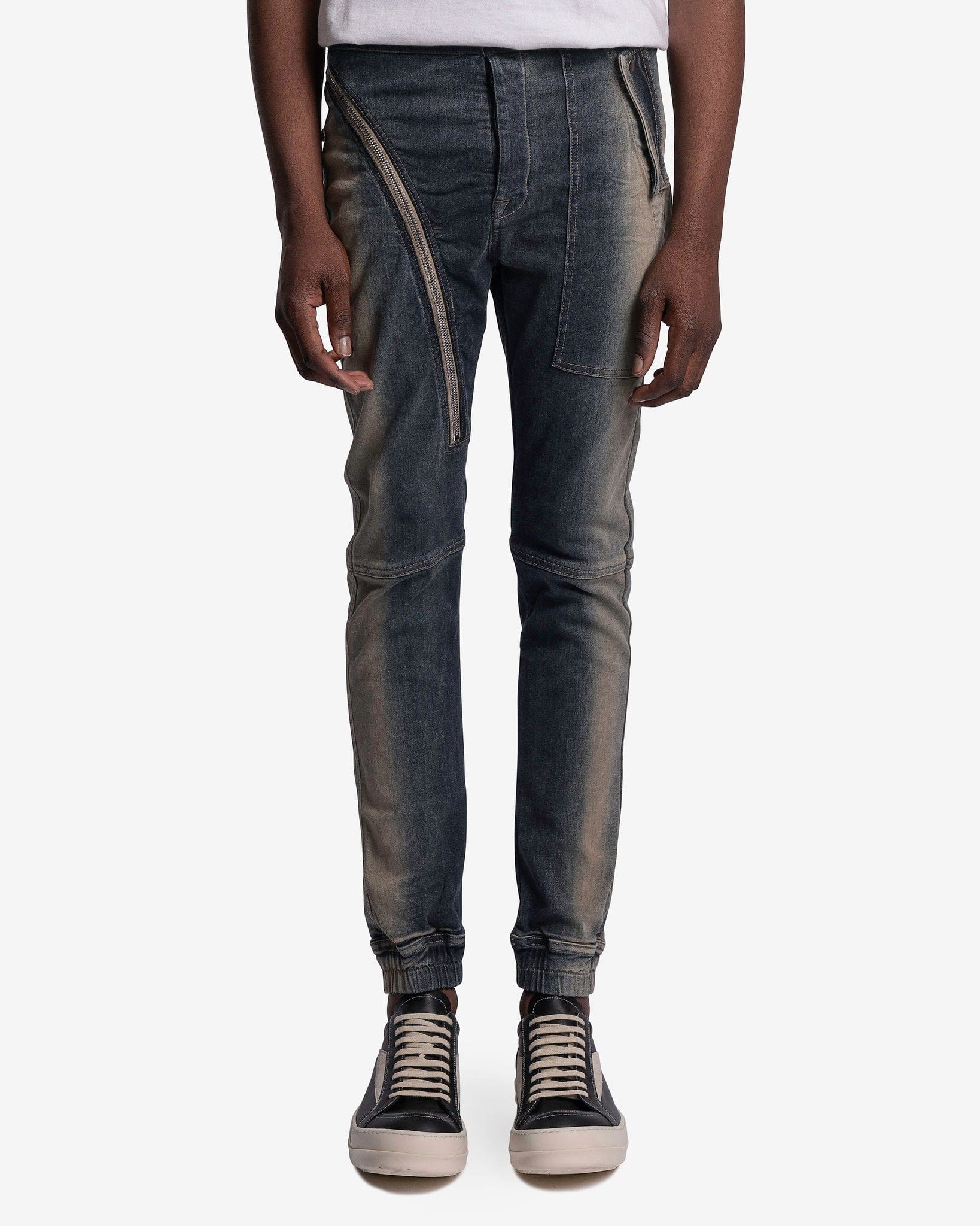 Оригінальна Denim Aircut Joggers In Mineral Pearl Degrade Rick owens – боковий вид
