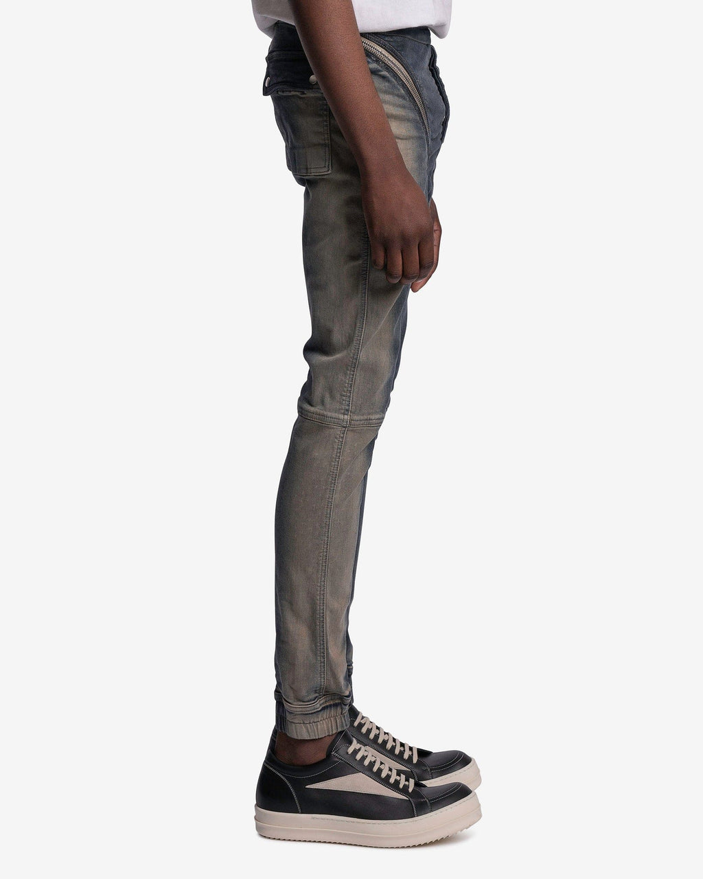 Оригінальна Denim Aircut Joggers In Mineral Pearl Degrade Rick owens – вид ззаду