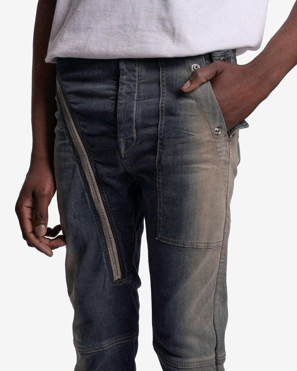 Оригінальна Denim Aircut Joggers In Mineral Pearl Degrade Rick owens – збільшений вид