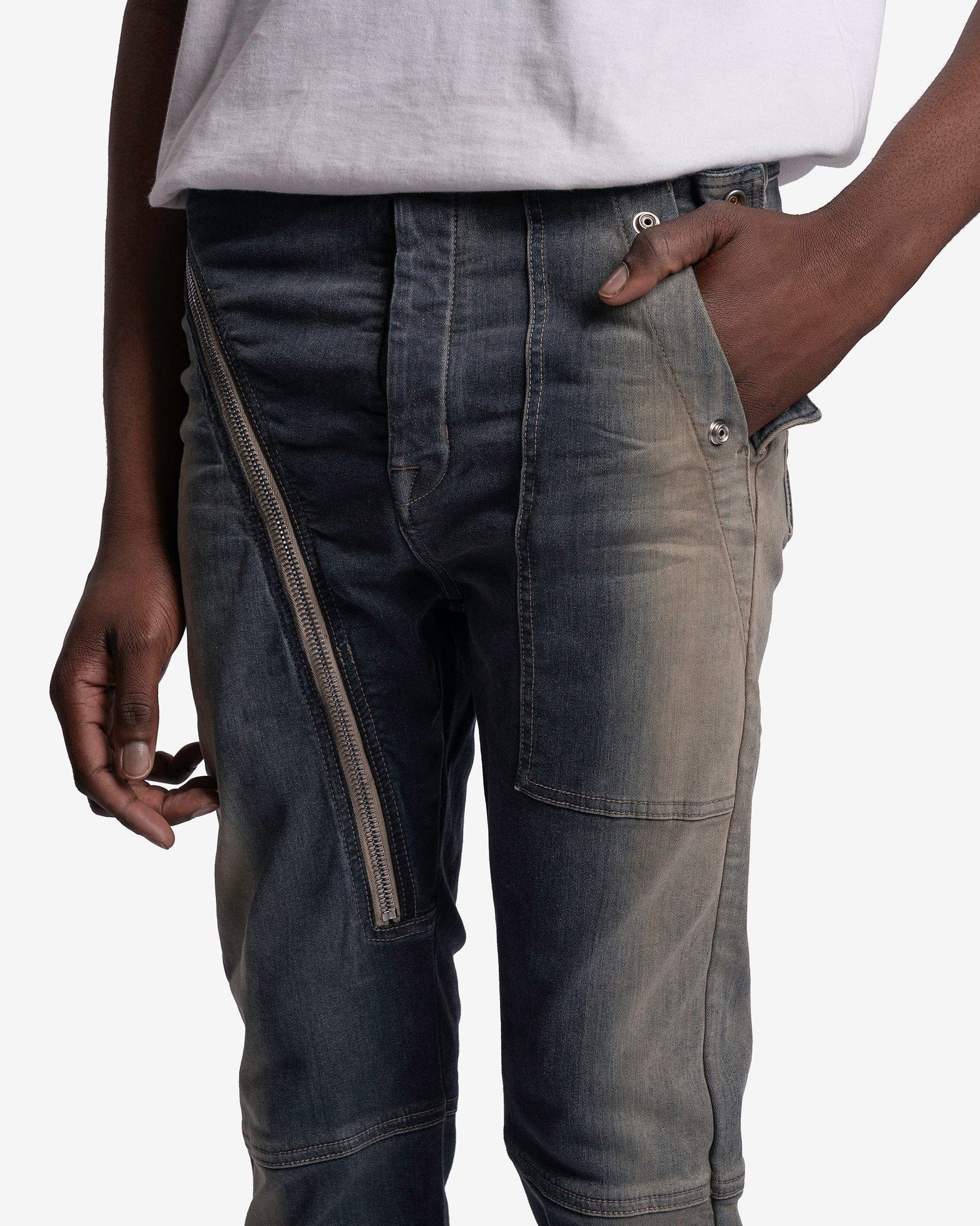 Оригінальна Denim Aircut Joggers In Mineral Pearl Degrade Rick owens – збільшений вид
