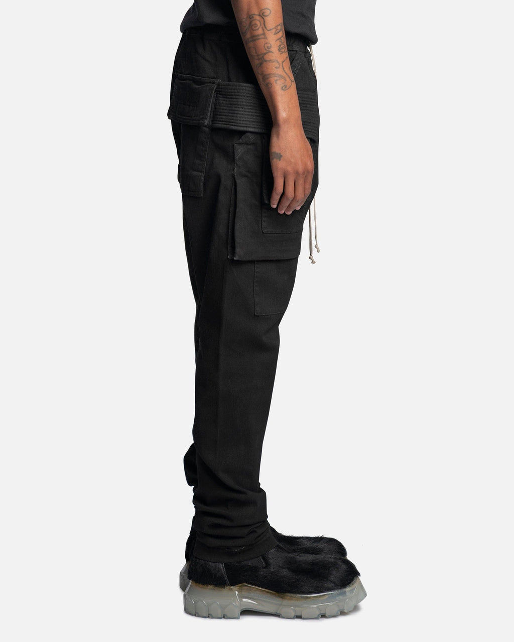 Denim Creatch Cargo Drawstring In Black Rick owens – Гарантія оригінальності – вид ззаду