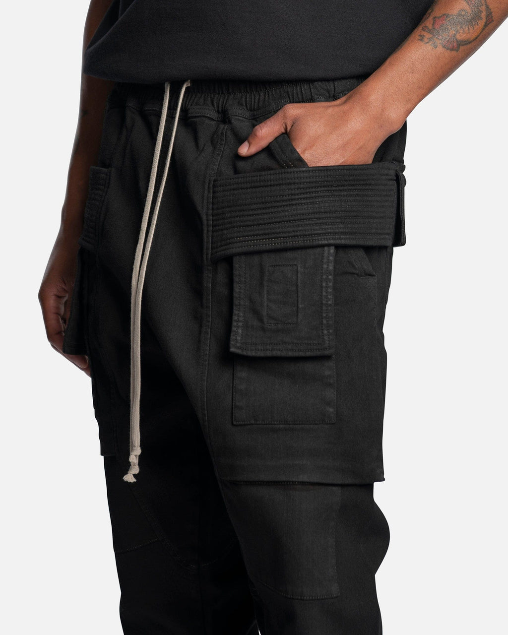 Denim Creatch Cargo Drawstring In Black Rick owens – Гарантія оригінальності – збільшений вид