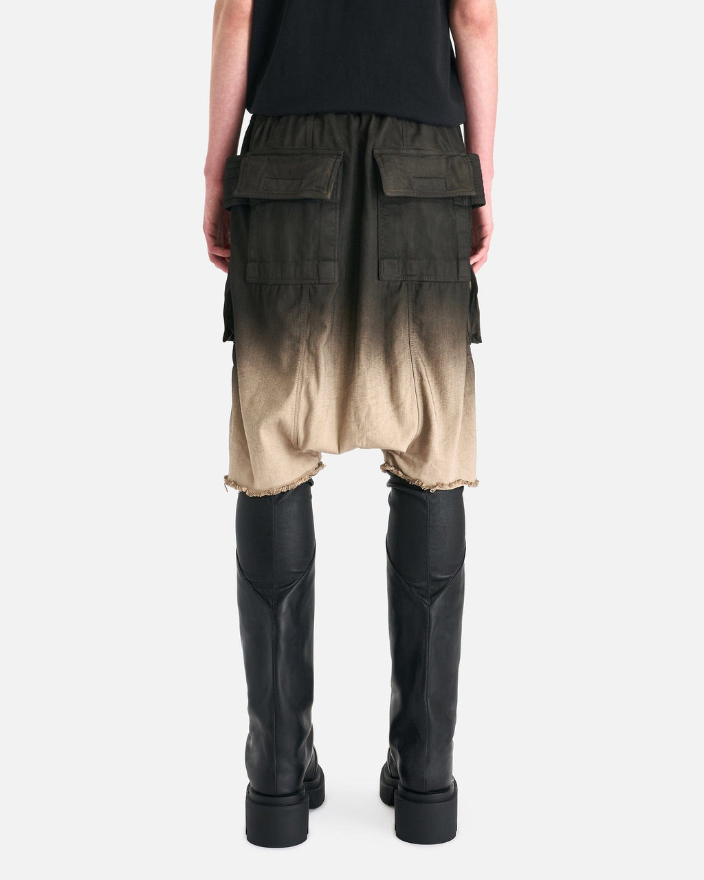 Denim Creatch Cargo Pods Short In Black Pearl Degrade Rick owens – Гарантія оригінальності – детальний вид