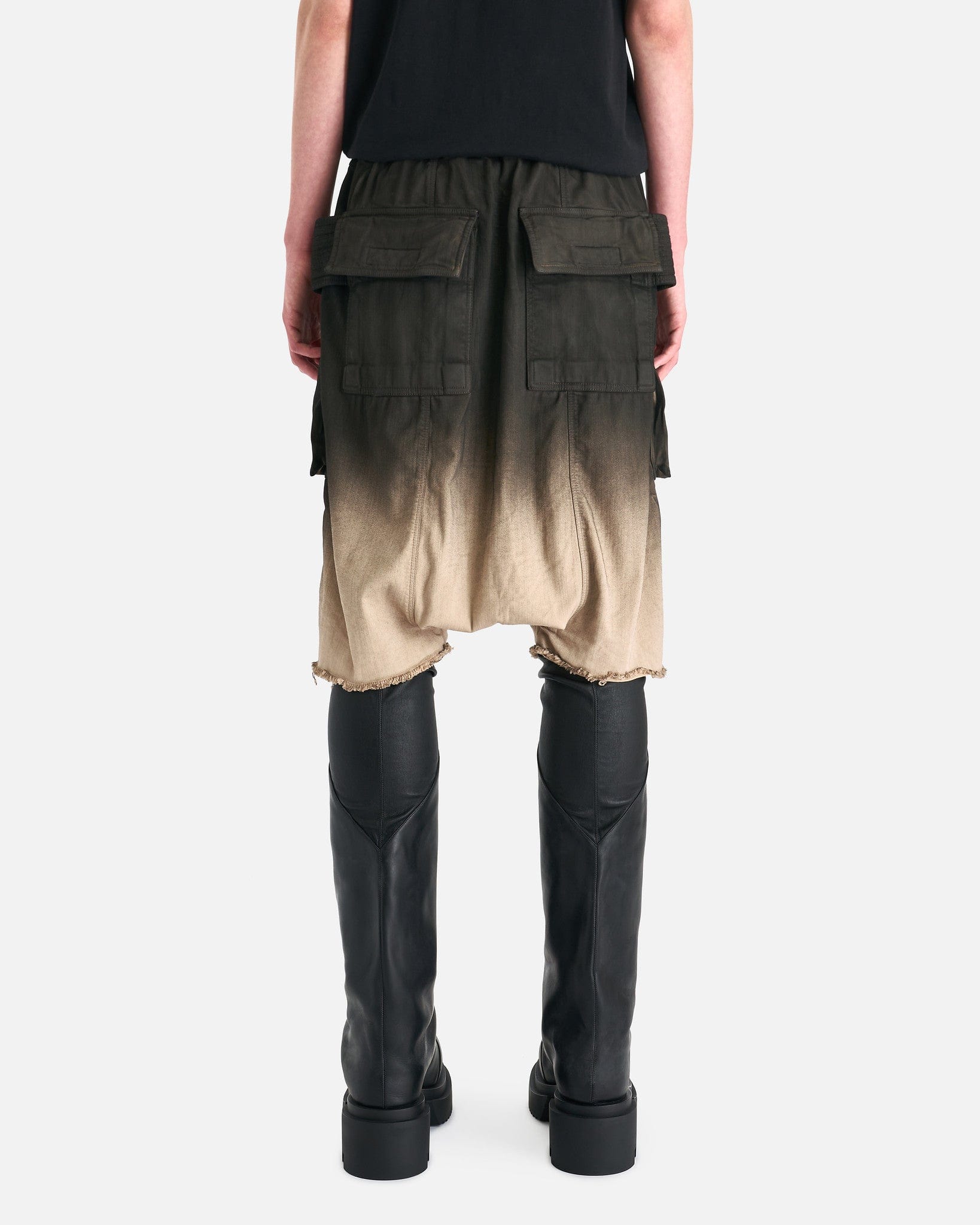 Denim Creatch Cargo Pods Short In Black Pearl Degrade Rick owens – Гарантія оригінальності – детальний вид