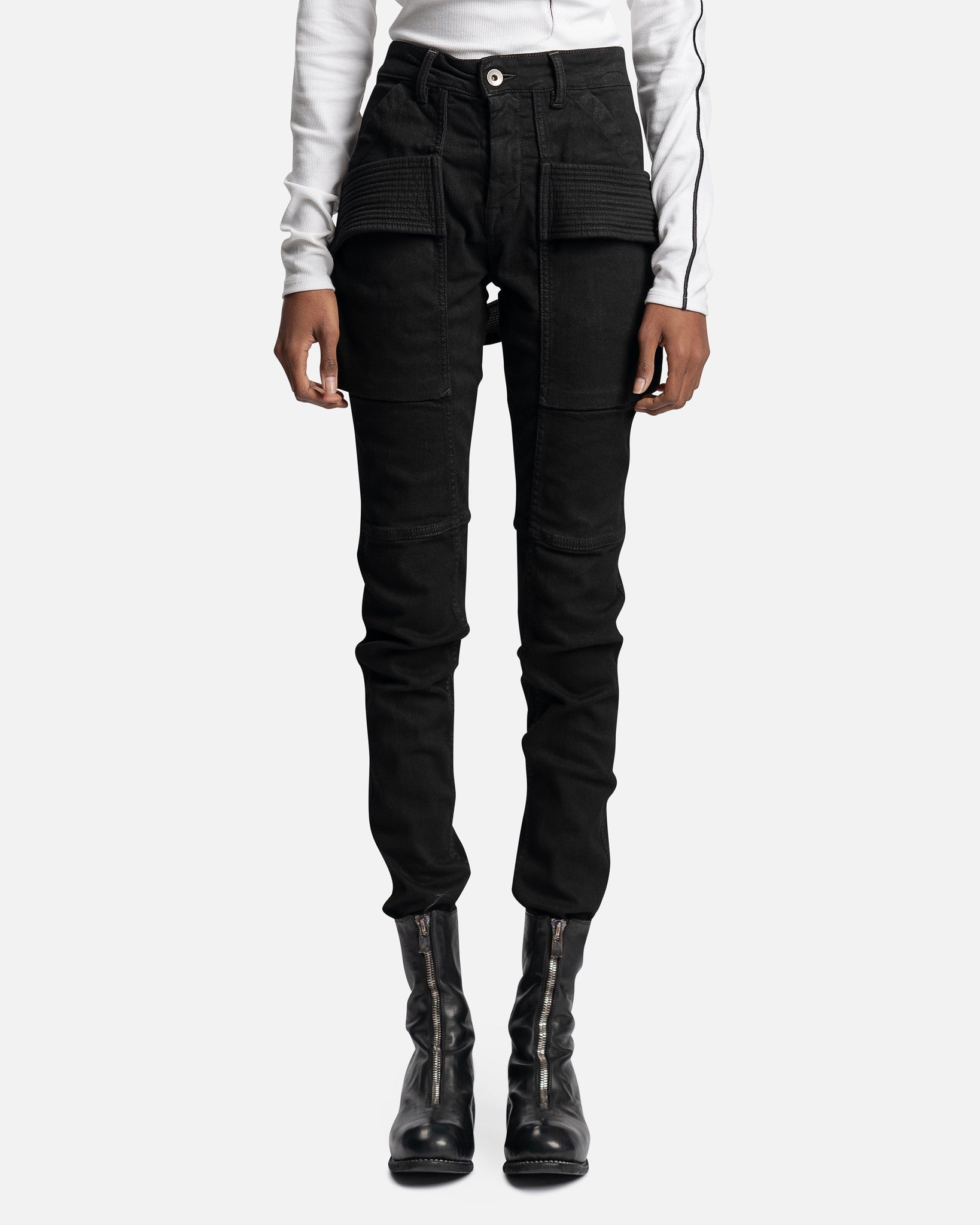 Denim Creatch Pants In Black Rick owens – Гарантія оригінальності – боковий вид