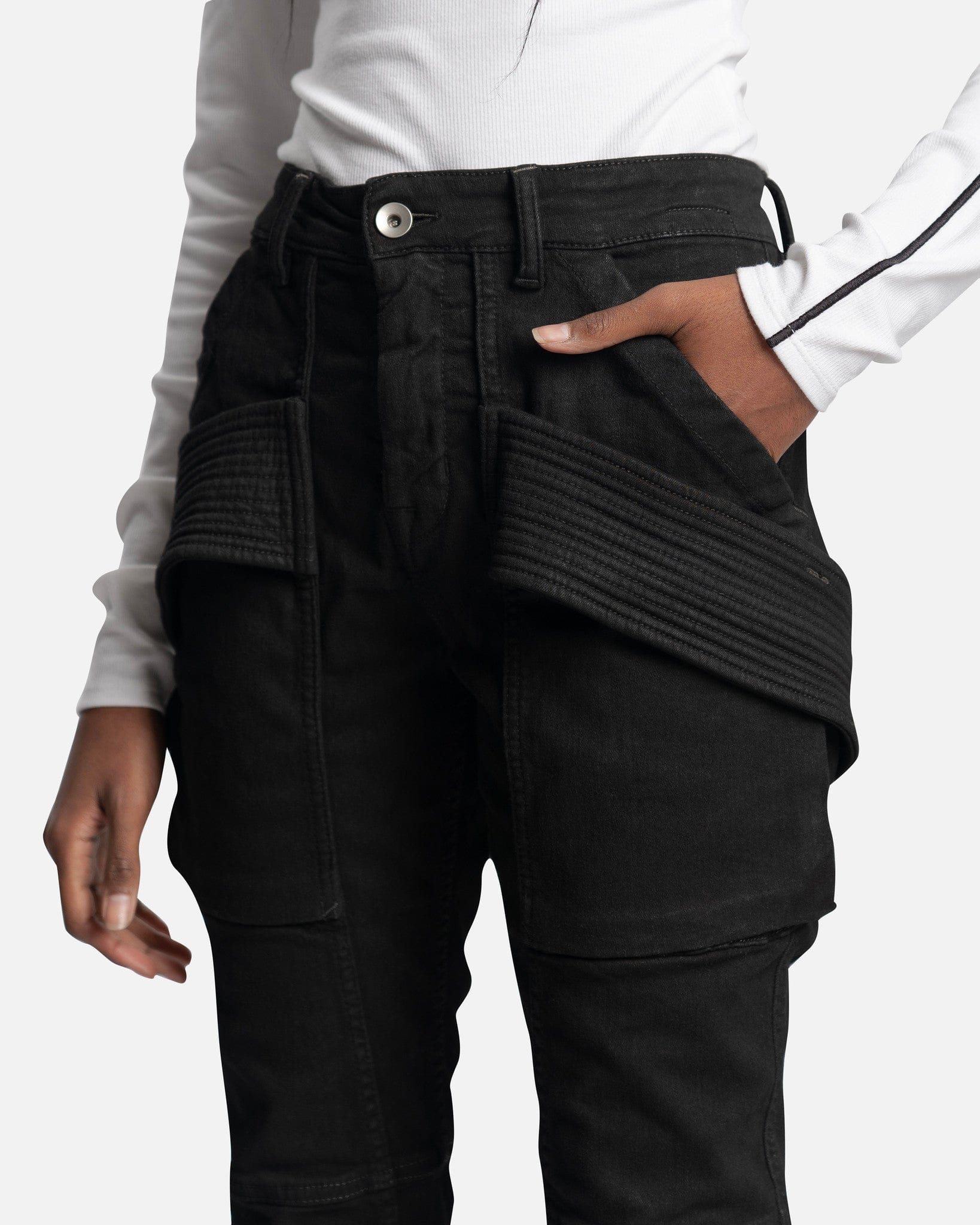 Denim Creatch Pants In Black Rick owens – Гарантія оригінальності – збільшений вид