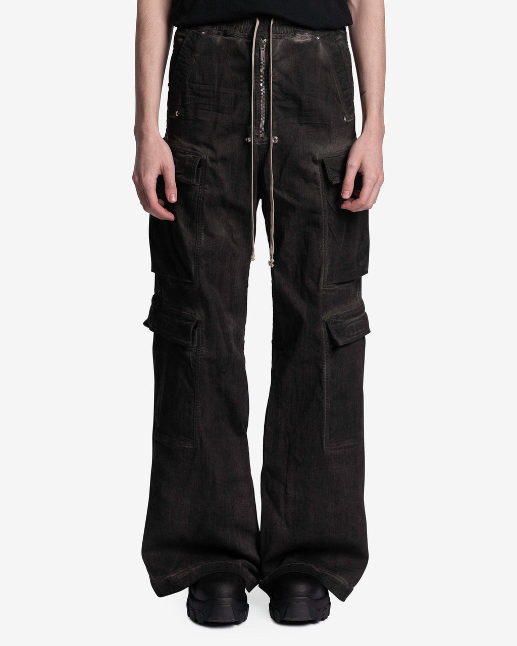Оригінальна Denim Double Cargo Jumbo Belas In Dark Dust Rick owens – боковий вид