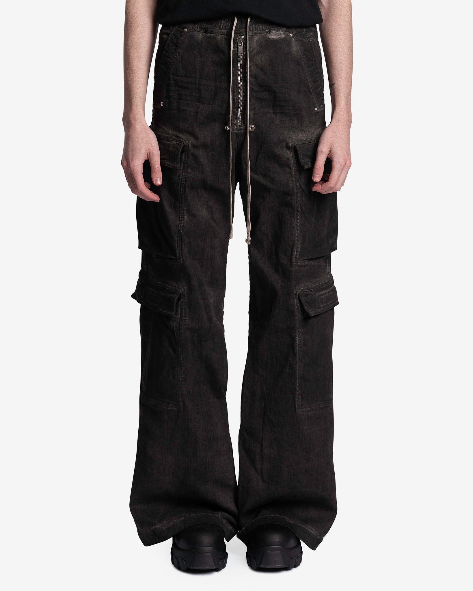 Оригінальна Denim Double Cargo Jumbo Belas In Dark Dust Rick owens – боковий вид