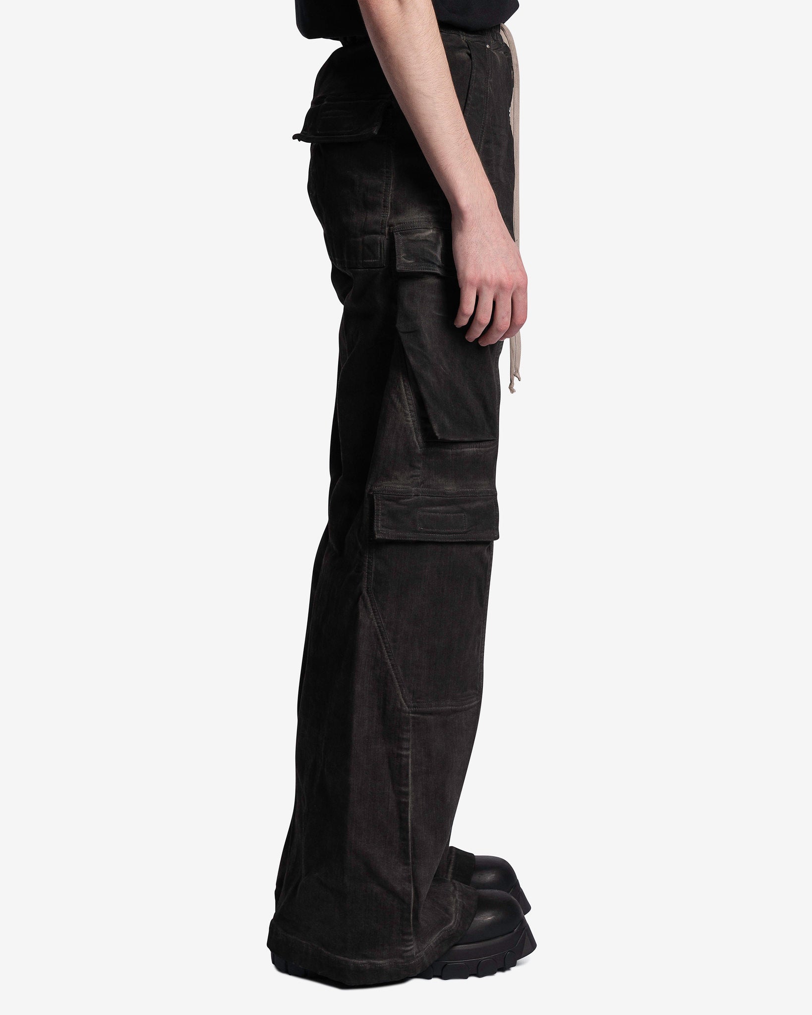 Оригінальна Denim Double Cargo Jumbo Belas In Dark Dust Rick owens – вид ззаду