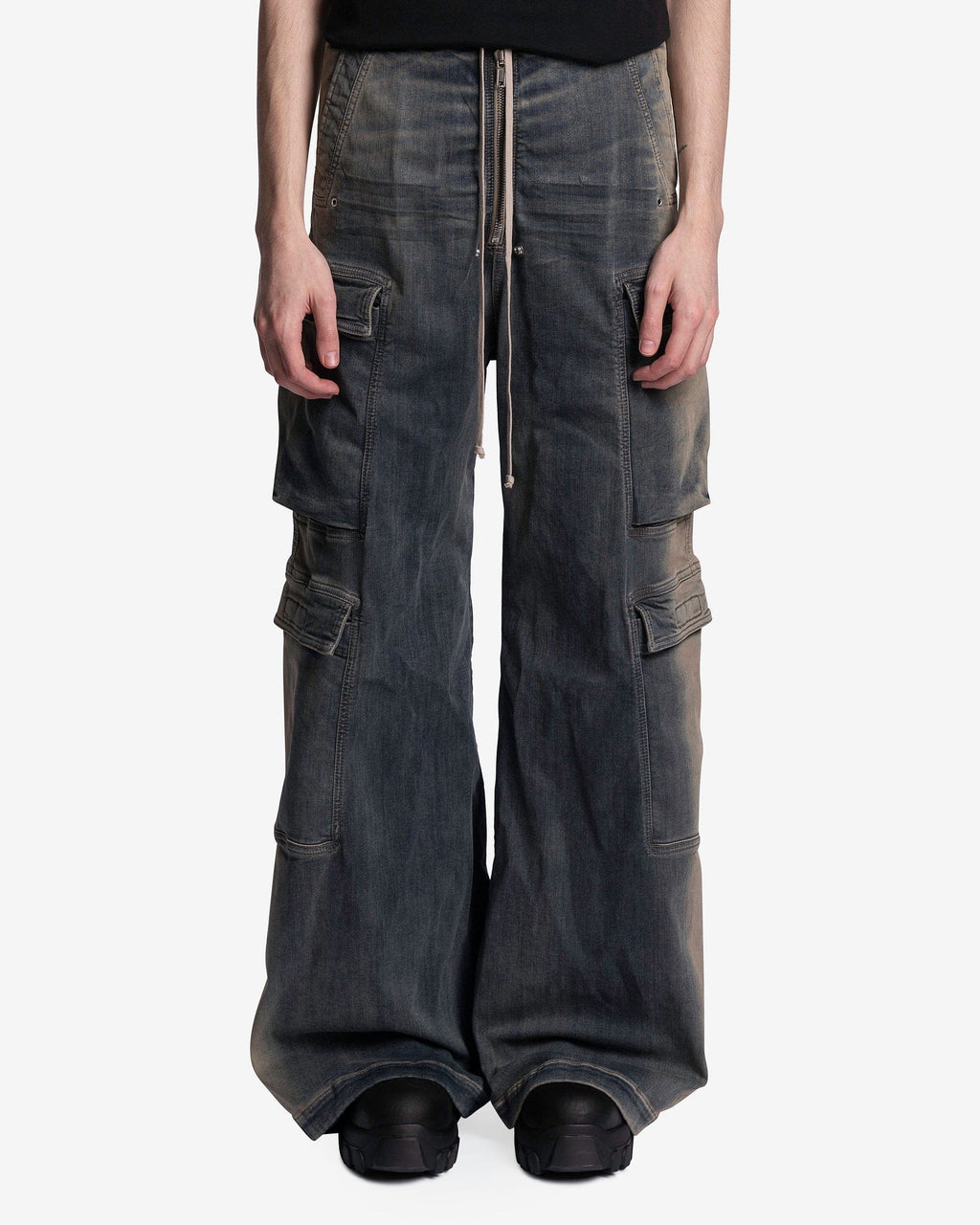 Оригінальна Denim Double Cargo Jumbo Belas In Mineral Pearl Degrade Rick owens – боковий вид