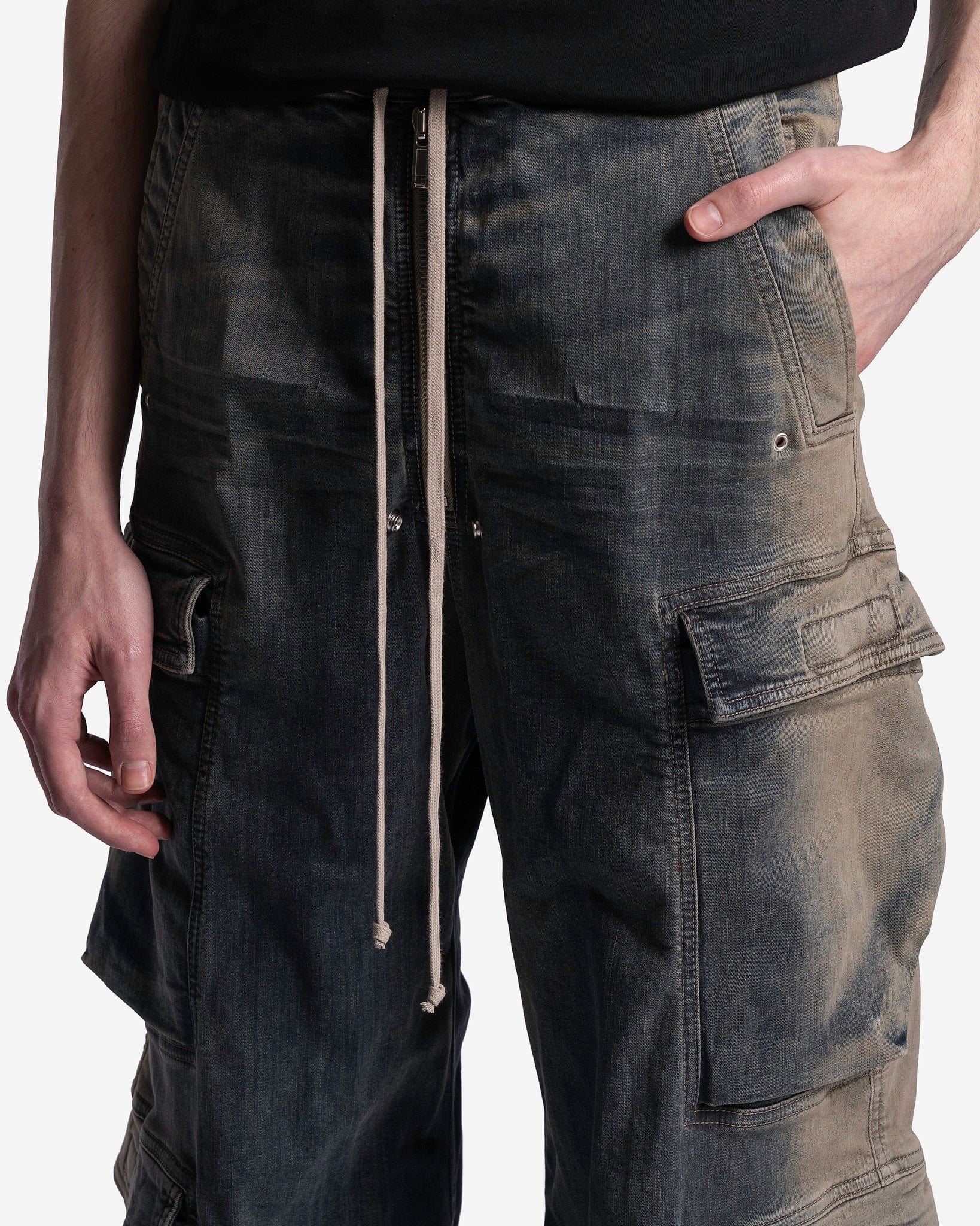Оригінальна Denim Double Cargo Jumbo Belas In Mineral Pearl Degrade Rick owens – збільшений вид
