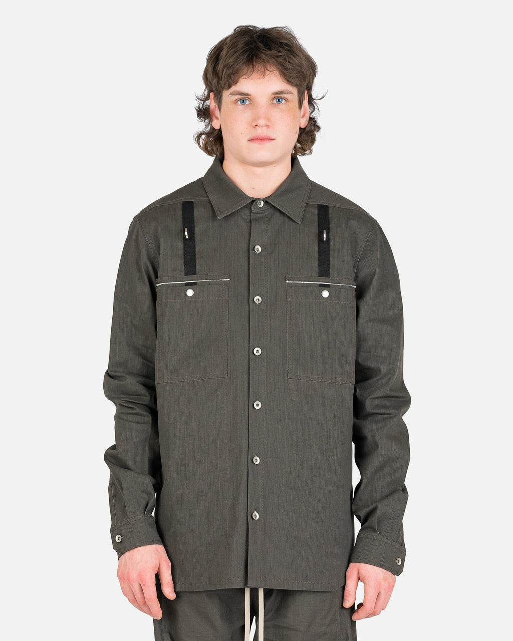 Denim Outershirt In Dark Dust Rick owens оригінал – Купити в Україні – боковий вид