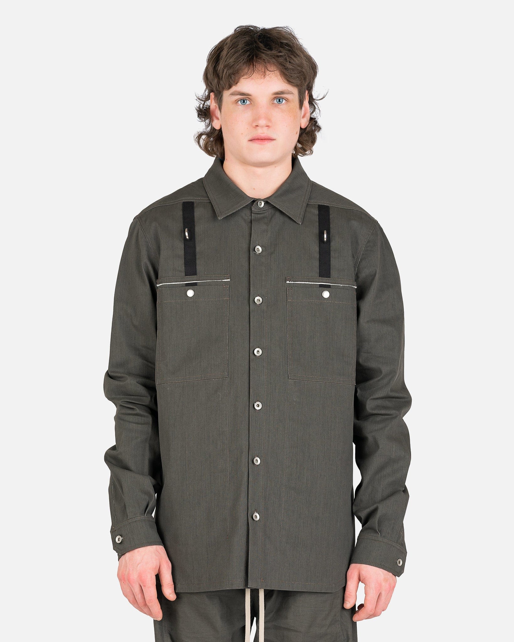 Denim Outershirt In Dark Dust Rick owens оригінал – Купити в Україні – боковий вид
