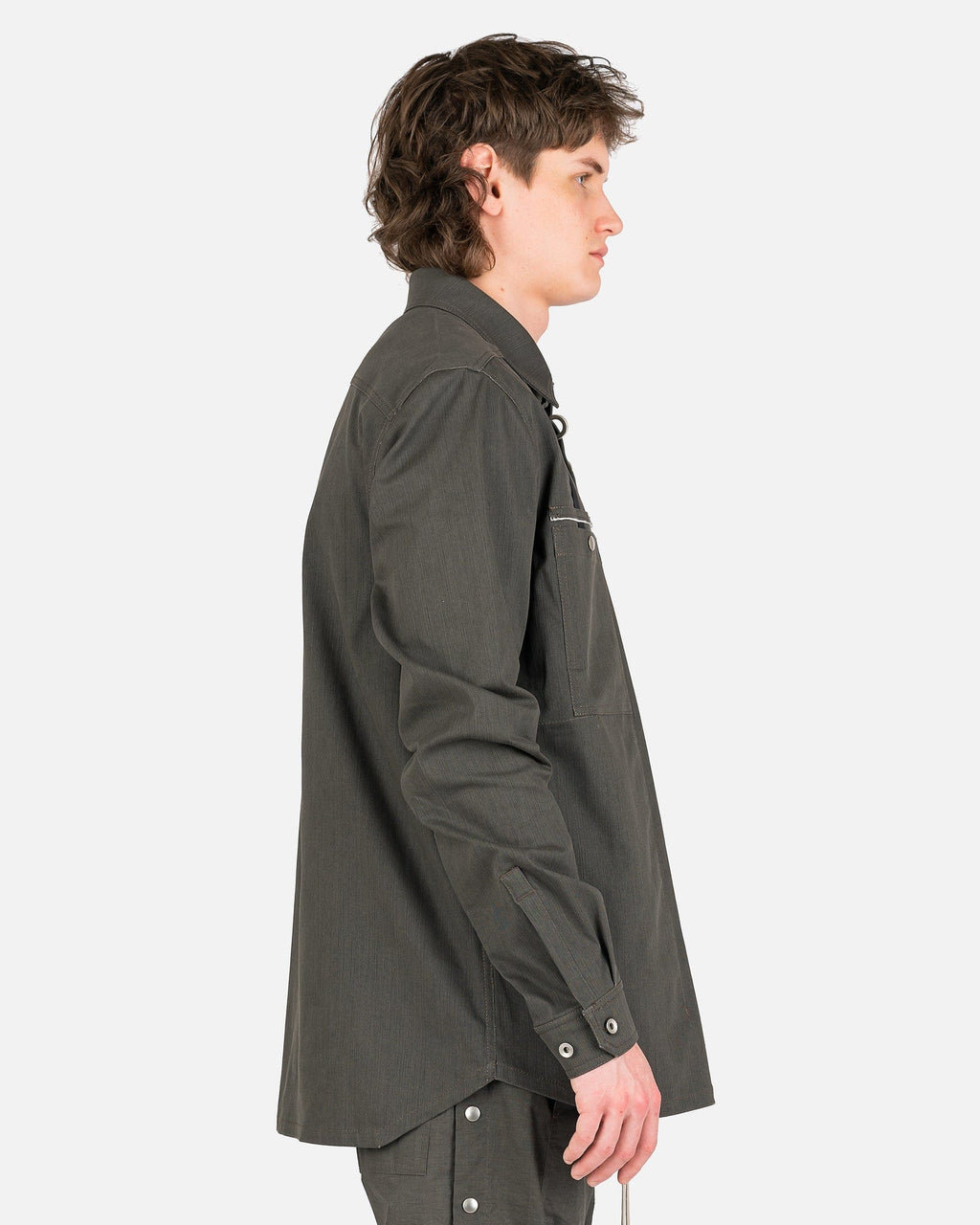 Denim Outershirt In Dark Dust Rick owens оригінал – Купити в Україні – вид ззаду
