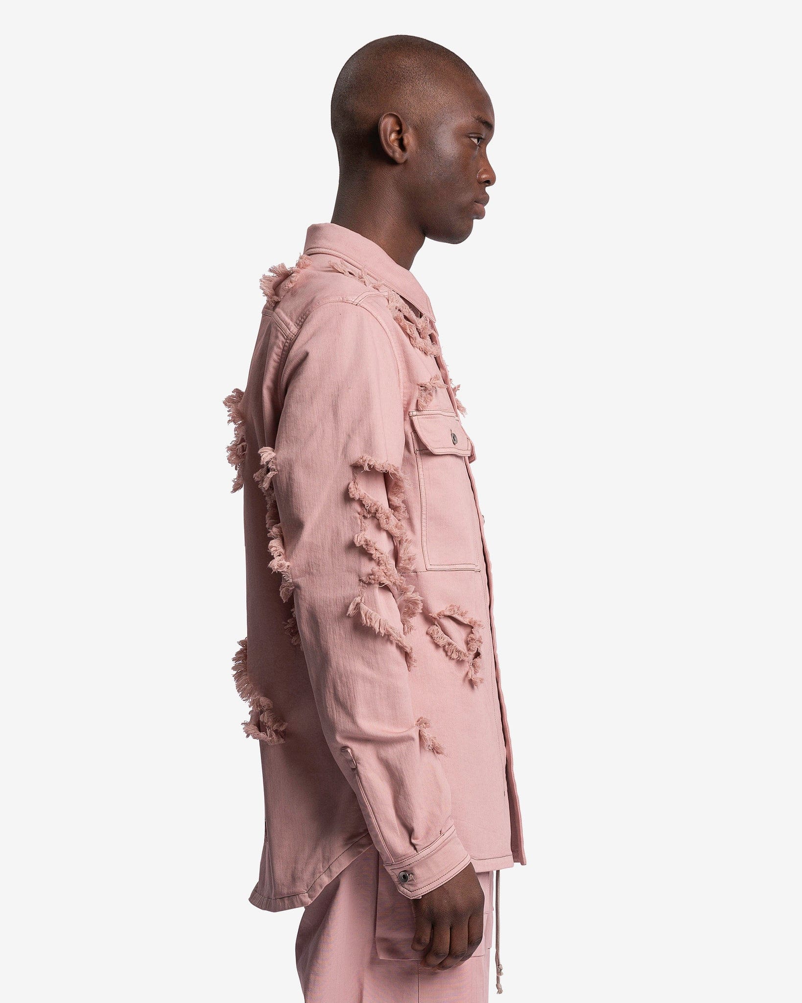 Denim Outershirt In Faded Pink Rick owens – Гарантія оригінальності – вид ззаду