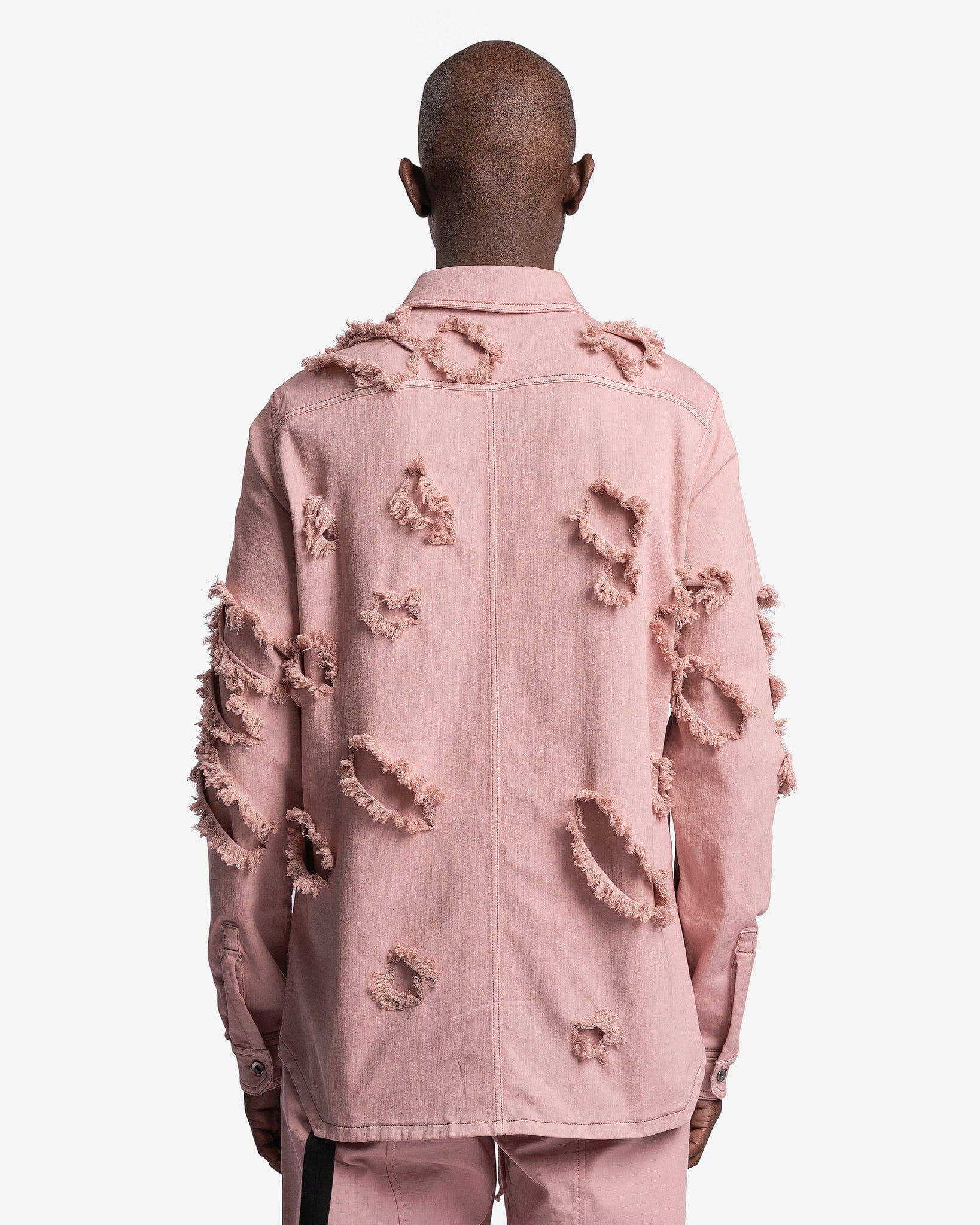 Denim Outershirt In Faded Pink Rick owens – Гарантія оригінальності – детальний вид
