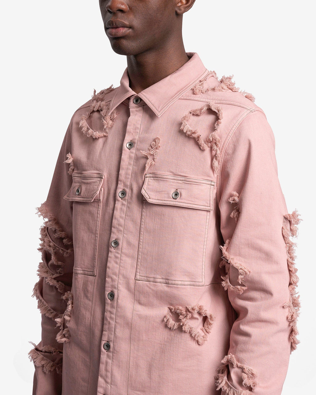 Denim Outershirt In Faded Pink Rick owens – Гарантія оригінальності – збільшений вид