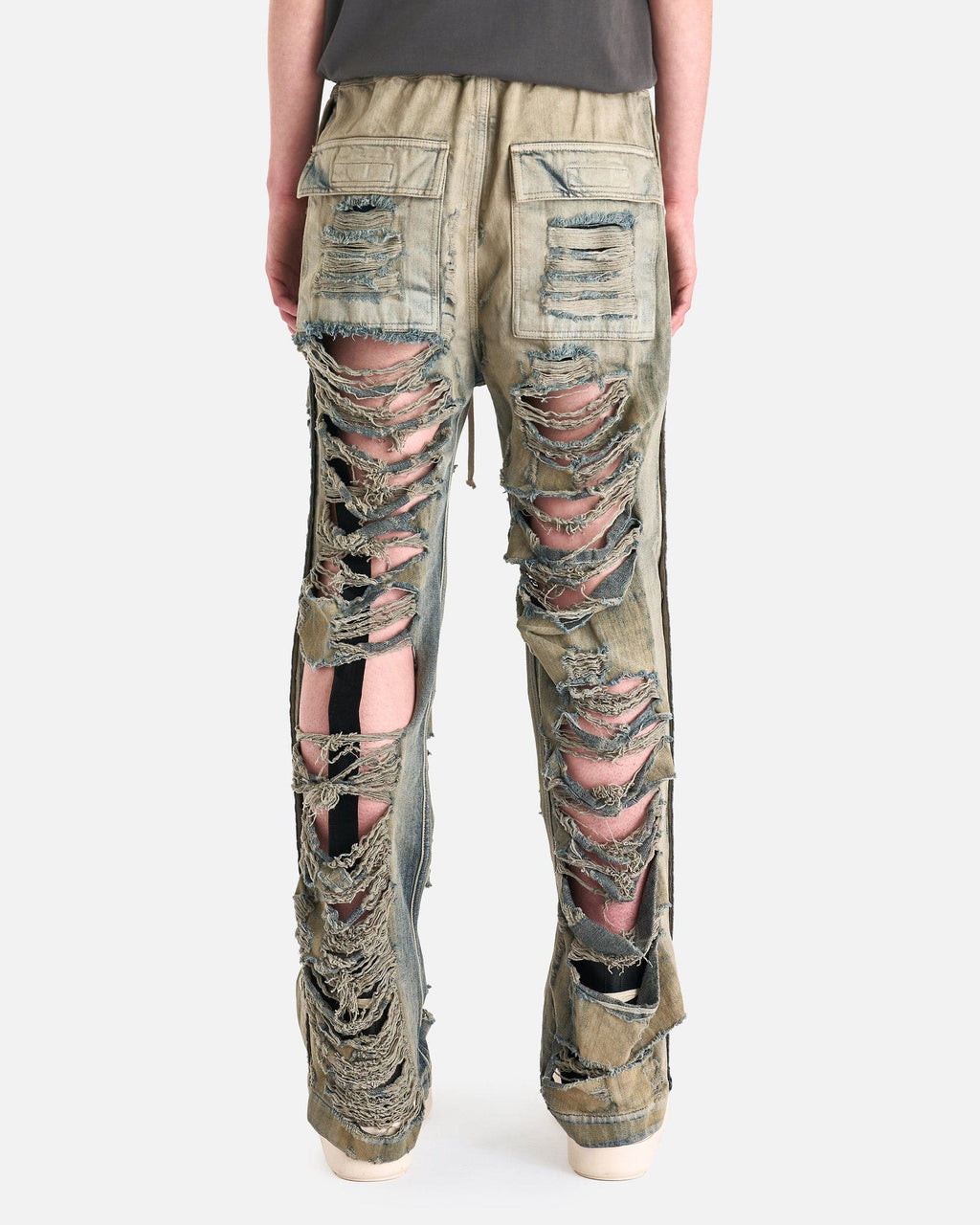 Denim Pusher Pants In Mineral Pearl Shredded Rick owens оригінал – Купити в Україні – детальний вид