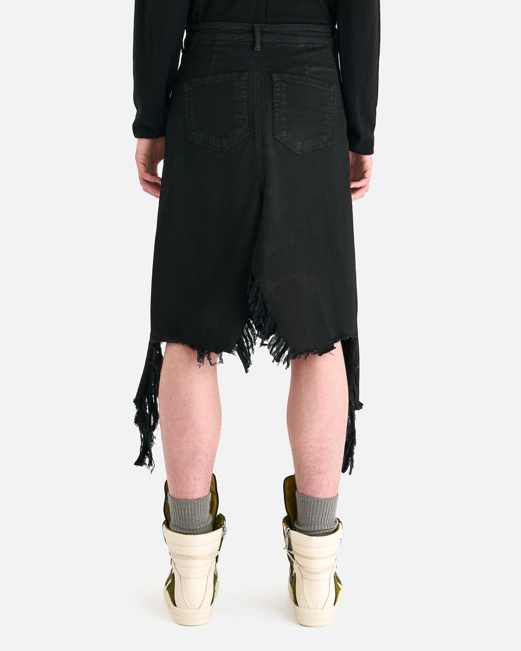 Оригінальна Denim Silvered Skirt In Black Rick owens – детальний вид