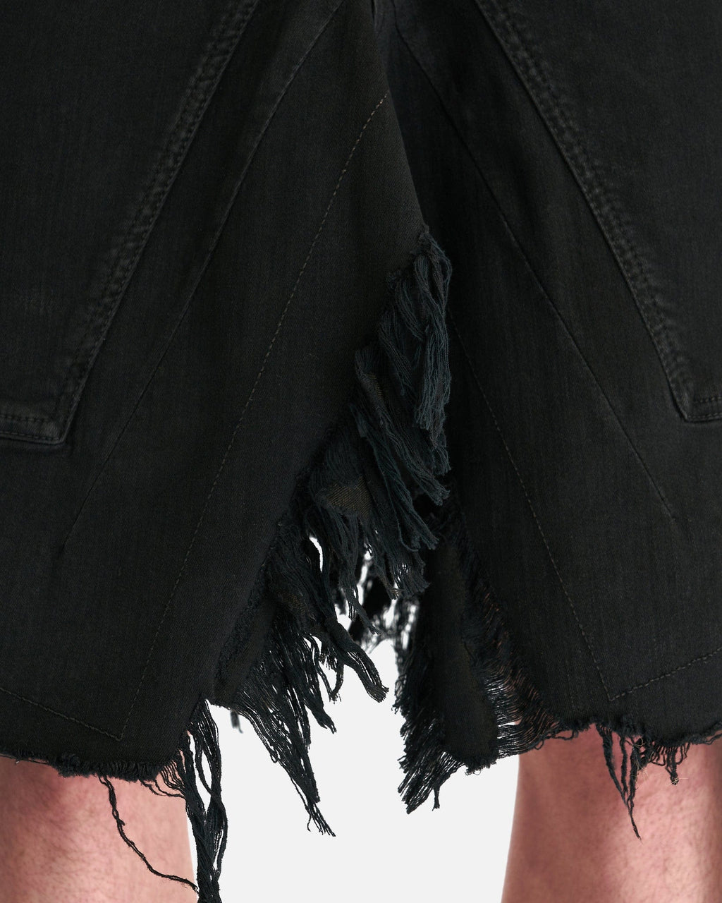 Оригінальна Denim Silvered Skirt In Black Rick owens – збільшений вид
