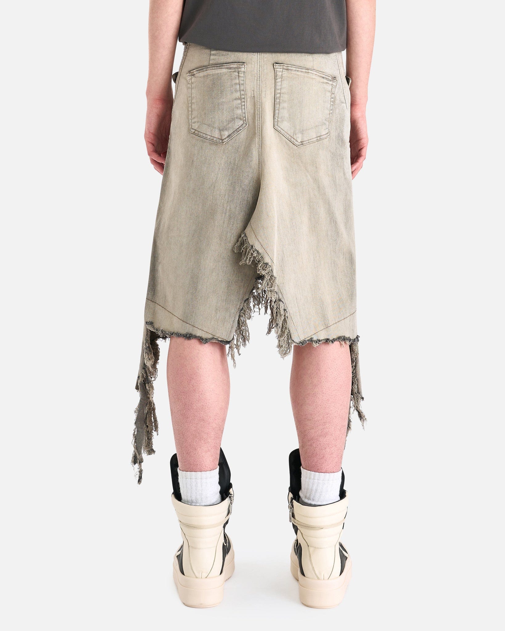 Denim Silvered Skirt In Mineral Fringed Rick owens оригінал – Купити в Україні – детальний вид