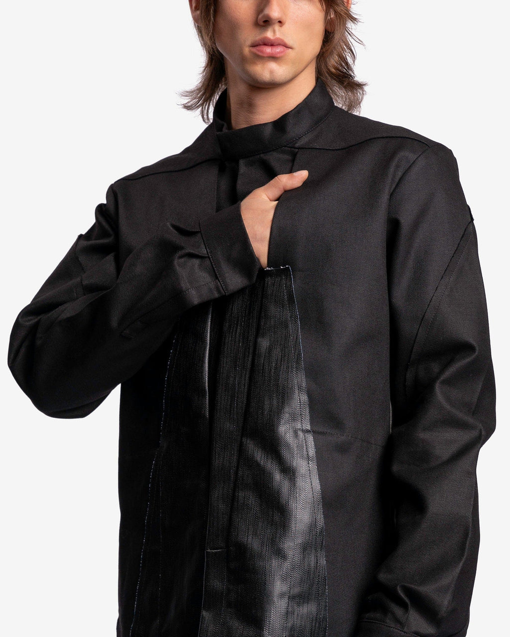 Denim Splintered Outershirt In Black Rick owens оригінал – Купити в Україні – збільшений вид