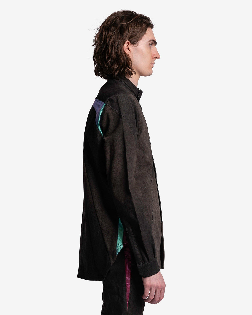 Denim Splintered Outershirt In Brown Rick owens оригінал – Купити в Україні – вид ззаду