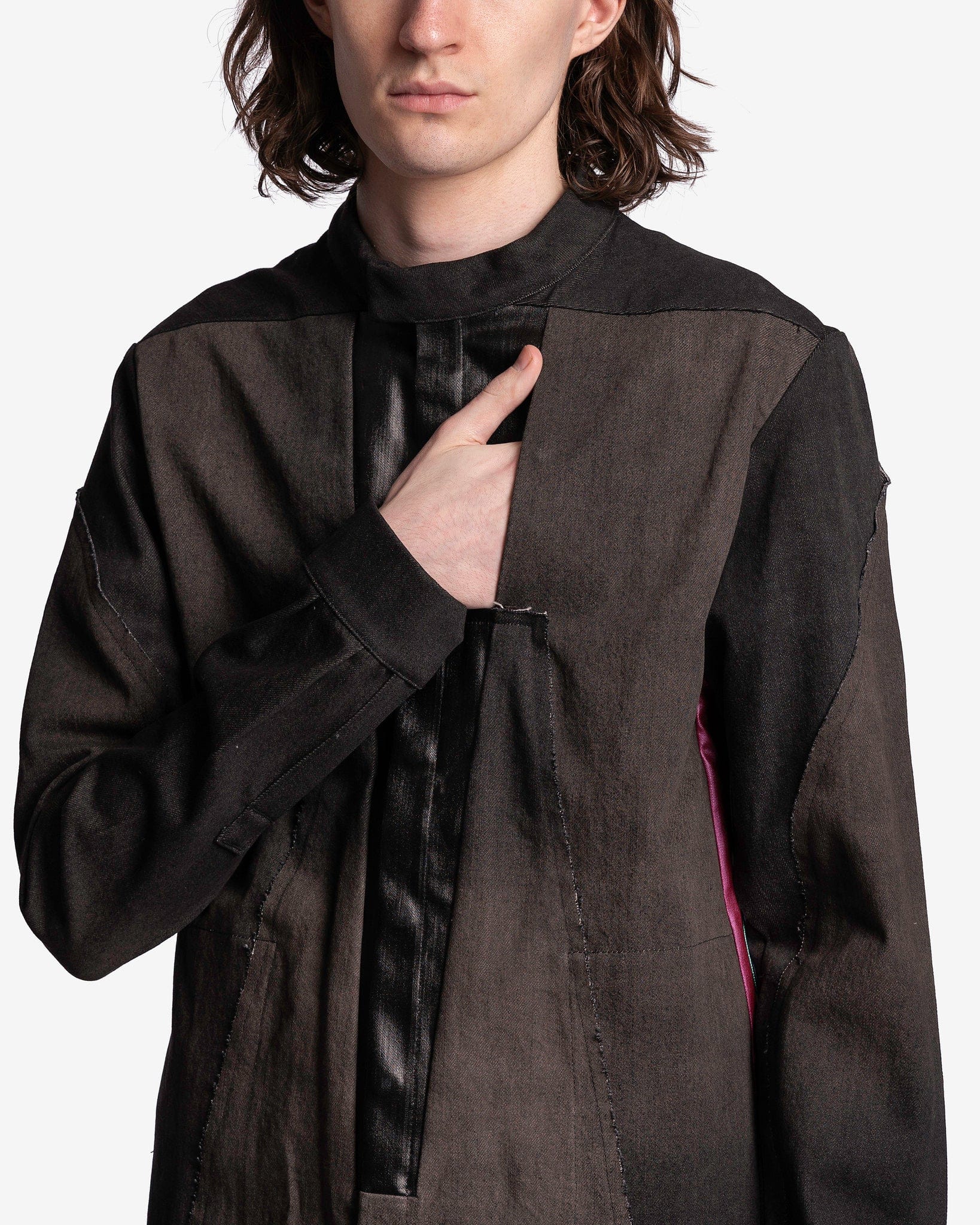 Denim Splintered Outershirt In Brown Rick owens оригінал – Купити в Україні – збільшений вид