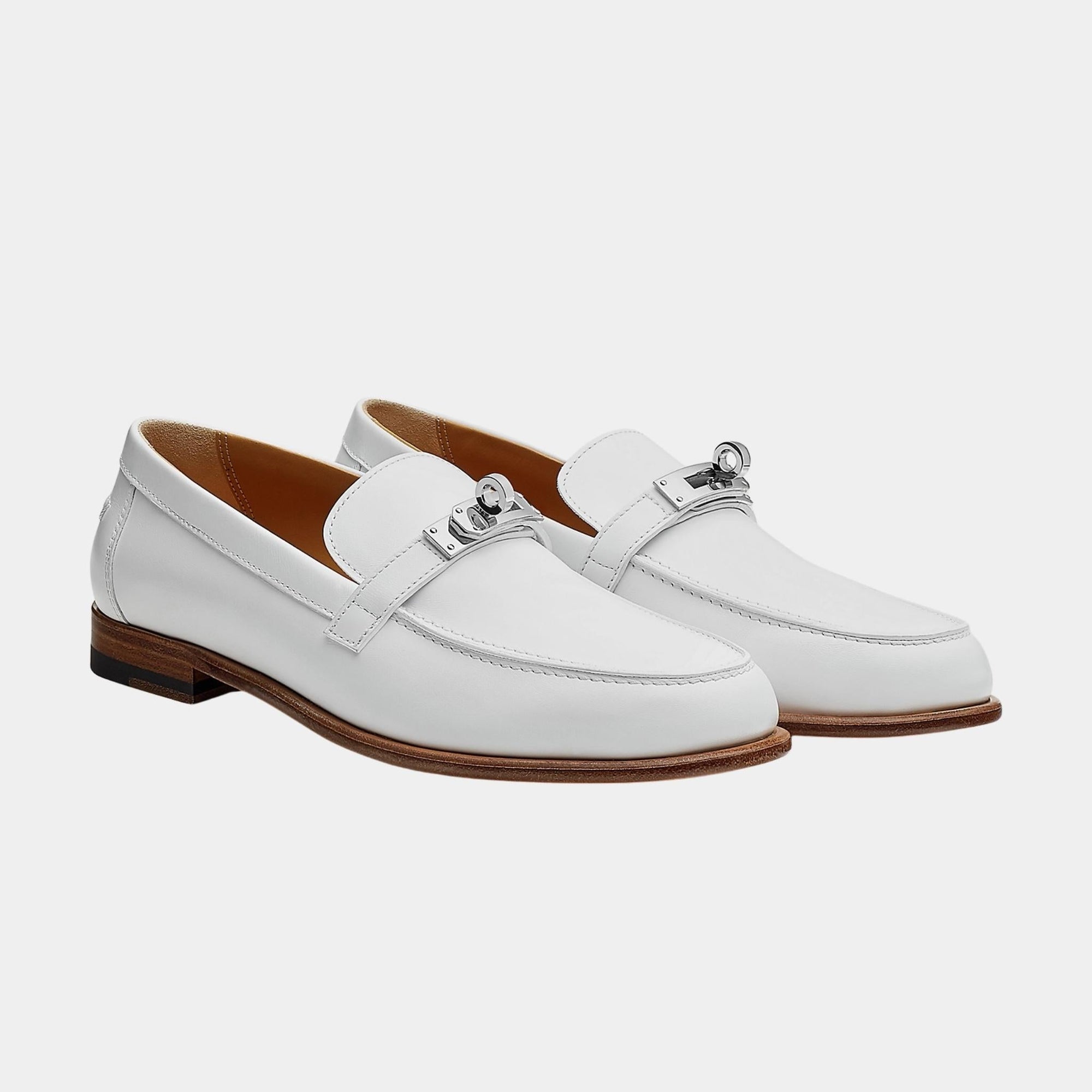 Destin Loafer Calfskin With Palladium Plated Buckle Hermes – Гарантія оригінальності – боковий вид