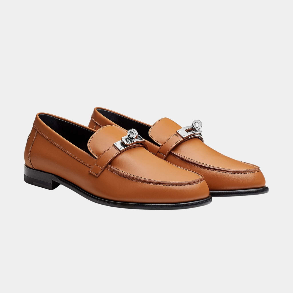 Оригінальна Destin Loafer In Calfskin With Palladium Plated Buckle Hermes – вид ззаду