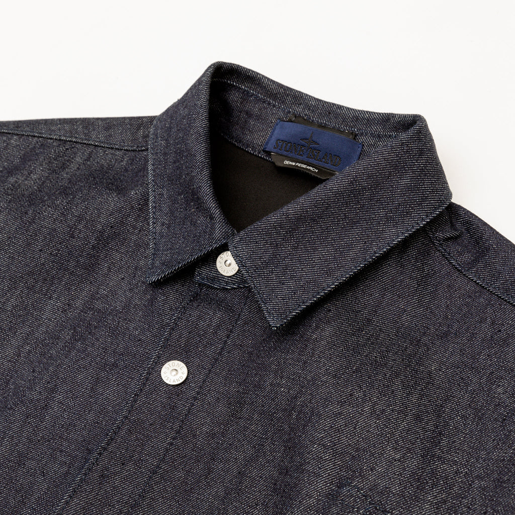 Indigo Denim-Raw Overshirt Stone island оригінал – Купити в Україні – вид ззаду