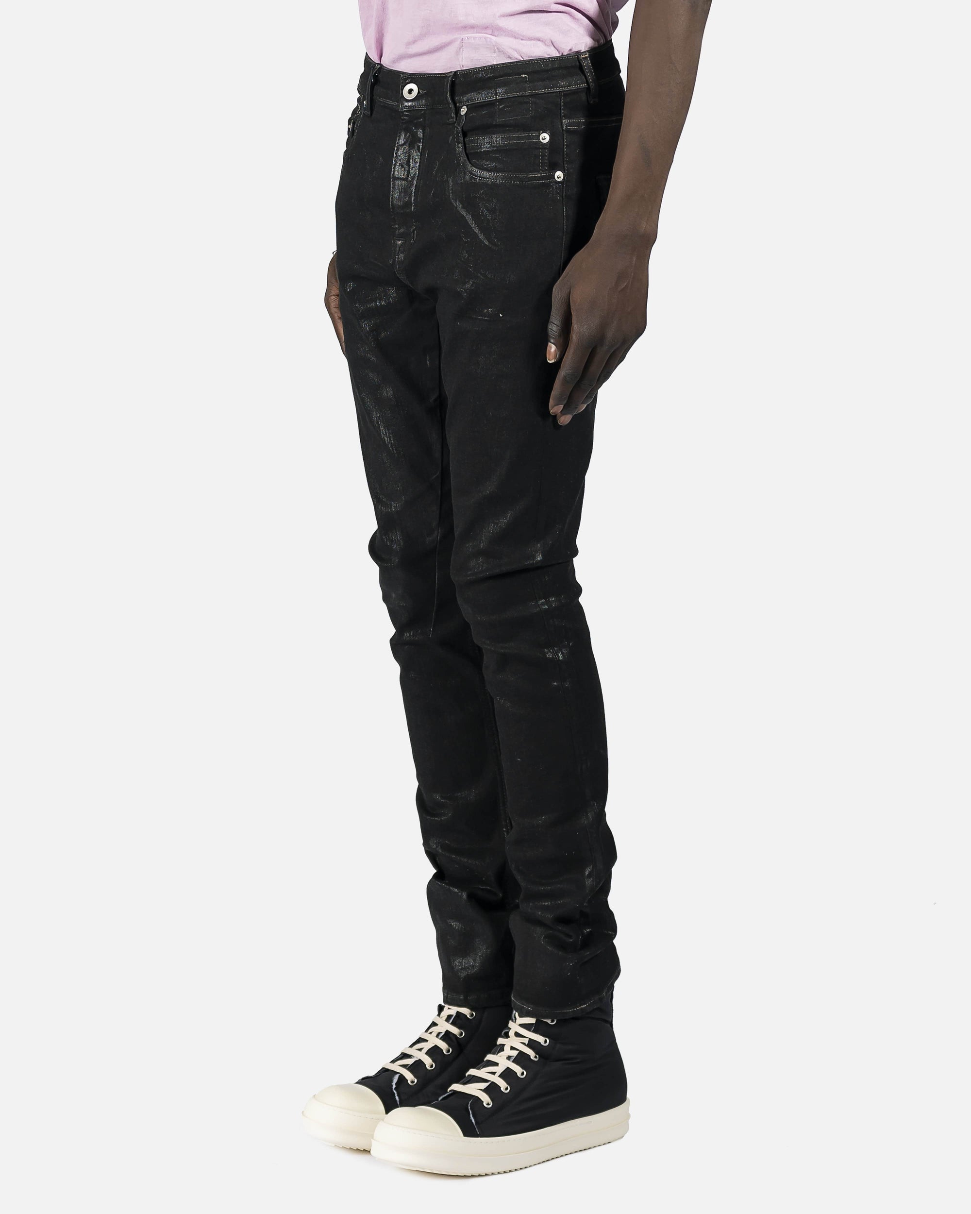 Detroit Cut Denim In Black Foil Rick owens – Гарантія оригінальності – детальний вид