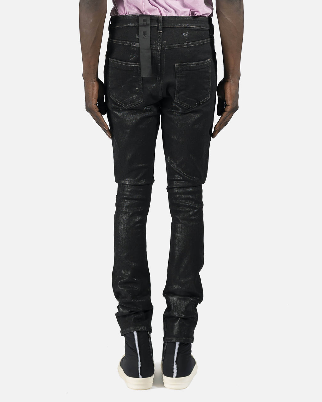 Detroit Cut Denim In Black Foil Rick owens – Гарантія оригінальності – вид ззаду
