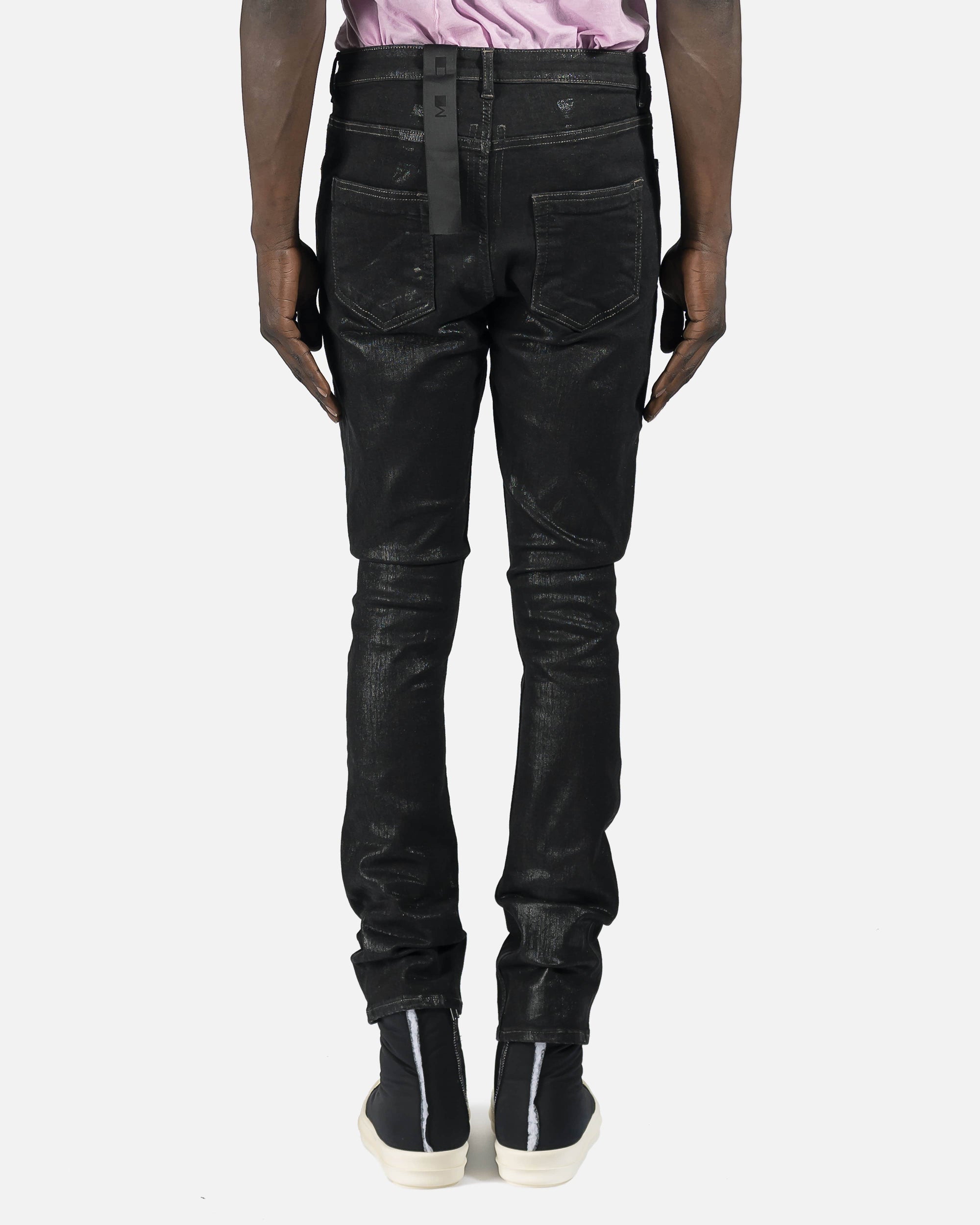 Detroit Cut Denim In Black Foil Rick owens – Гарантія оригінальності – вид ззаду