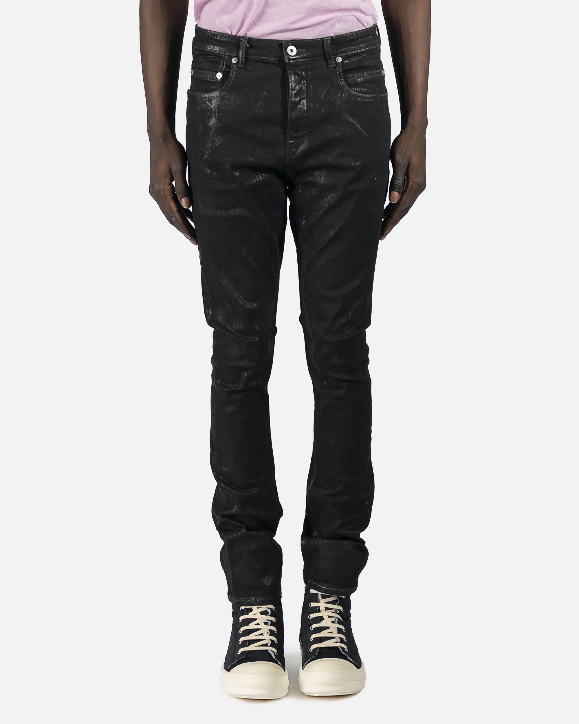 Detroit Cut Denim In Black Foil Rick owens – Гарантія оригінальності – боковий вид