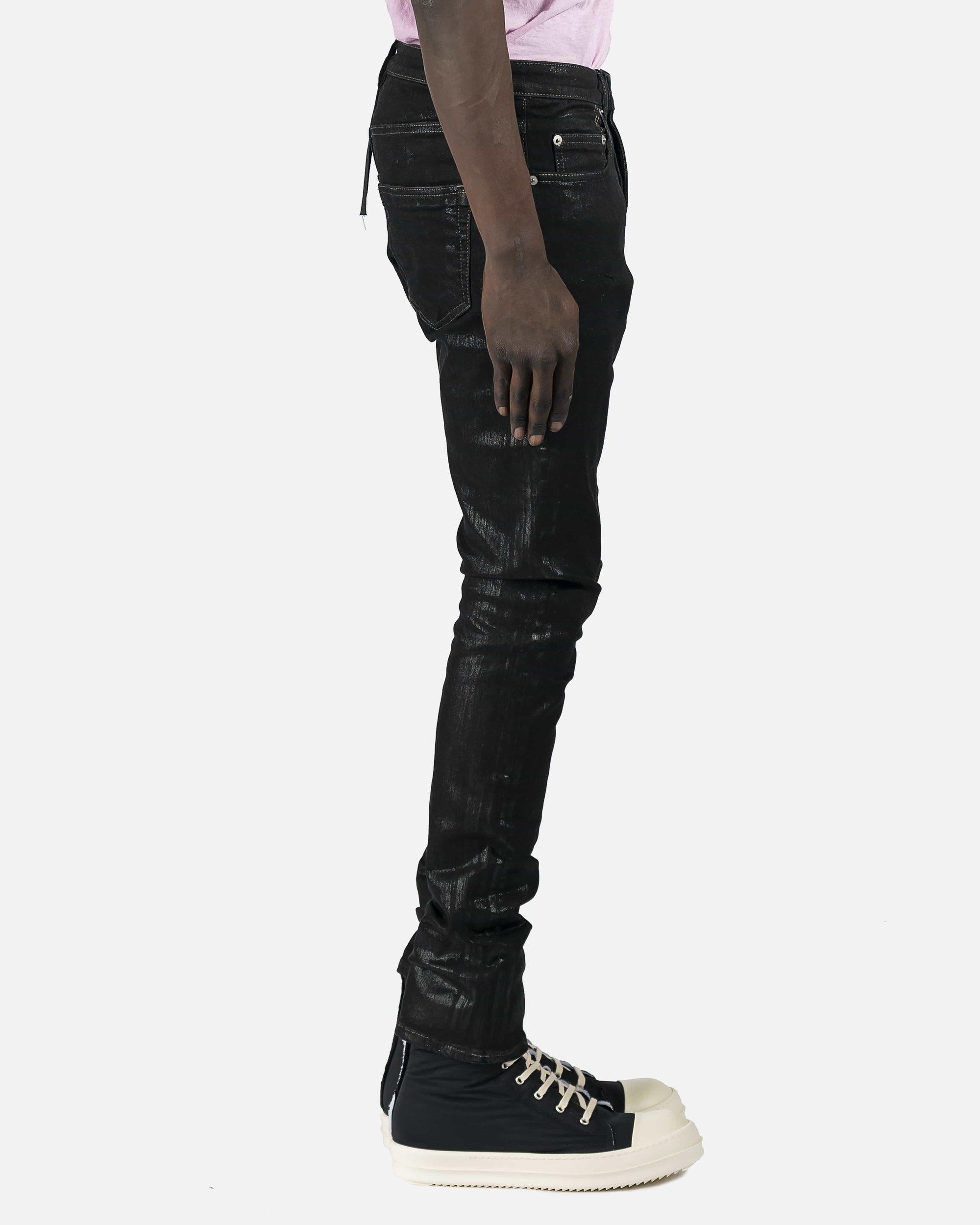 Detroit Cut Denim In Black Foil Rick owens – Гарантія оригінальності – збільшений вид