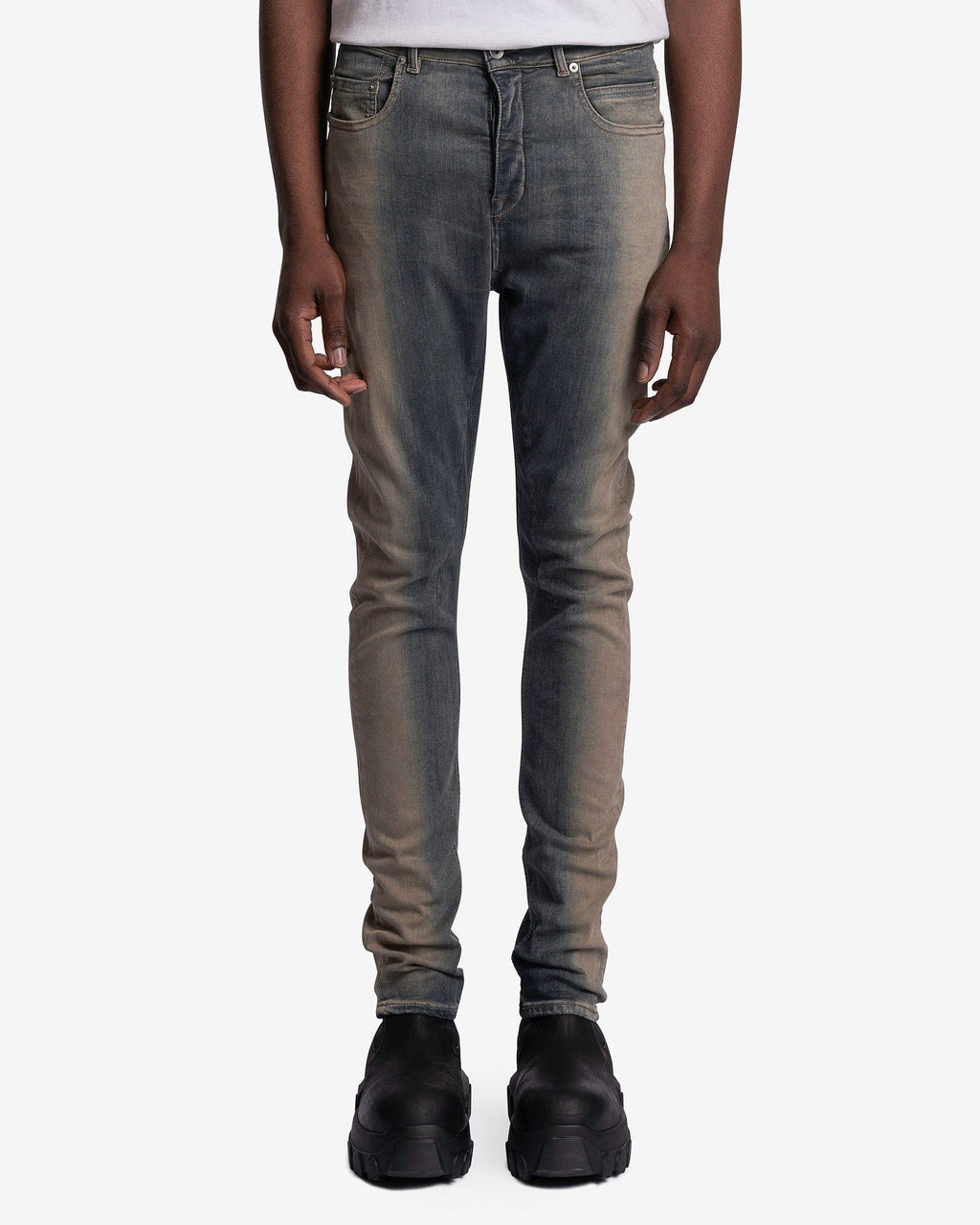 Оригінальна Detroit Cut Denim In Mineral Pearl Degrade Rick owens – боковий вид