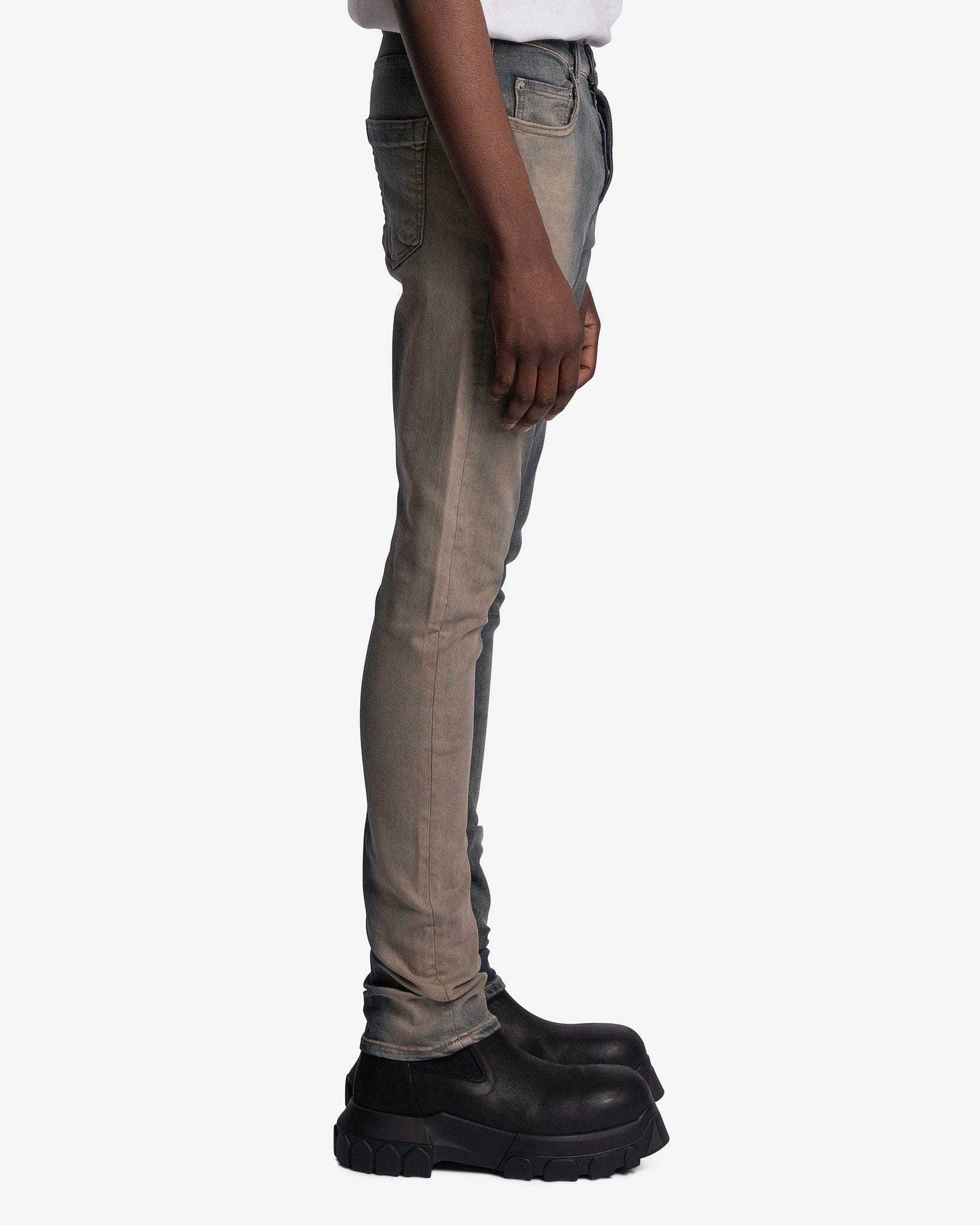 Оригінальна Detroit Cut Denim In Mineral Pearl Degrade Rick owens – вид ззаду