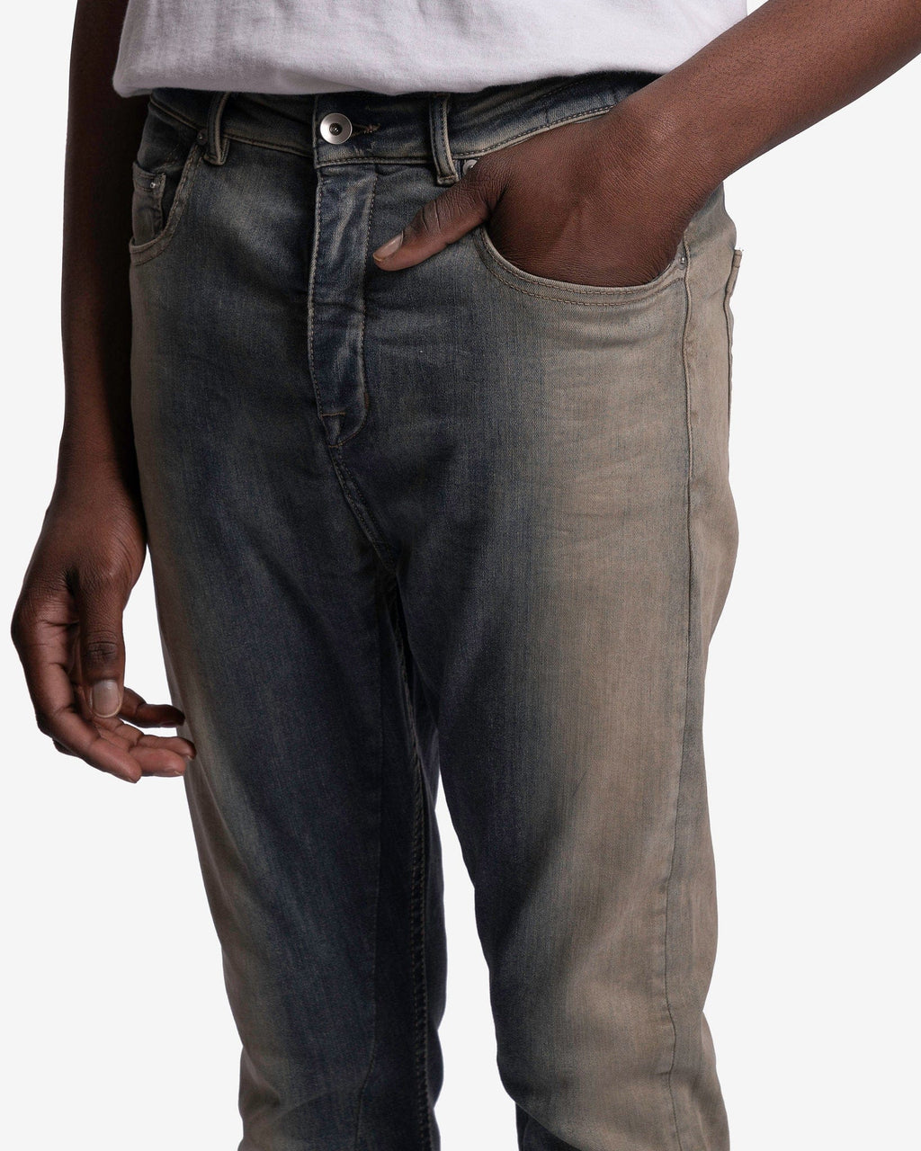 Оригінальна Detroit Cut Denim In Mineral Pearl Degrade Rick owens – збільшений вид