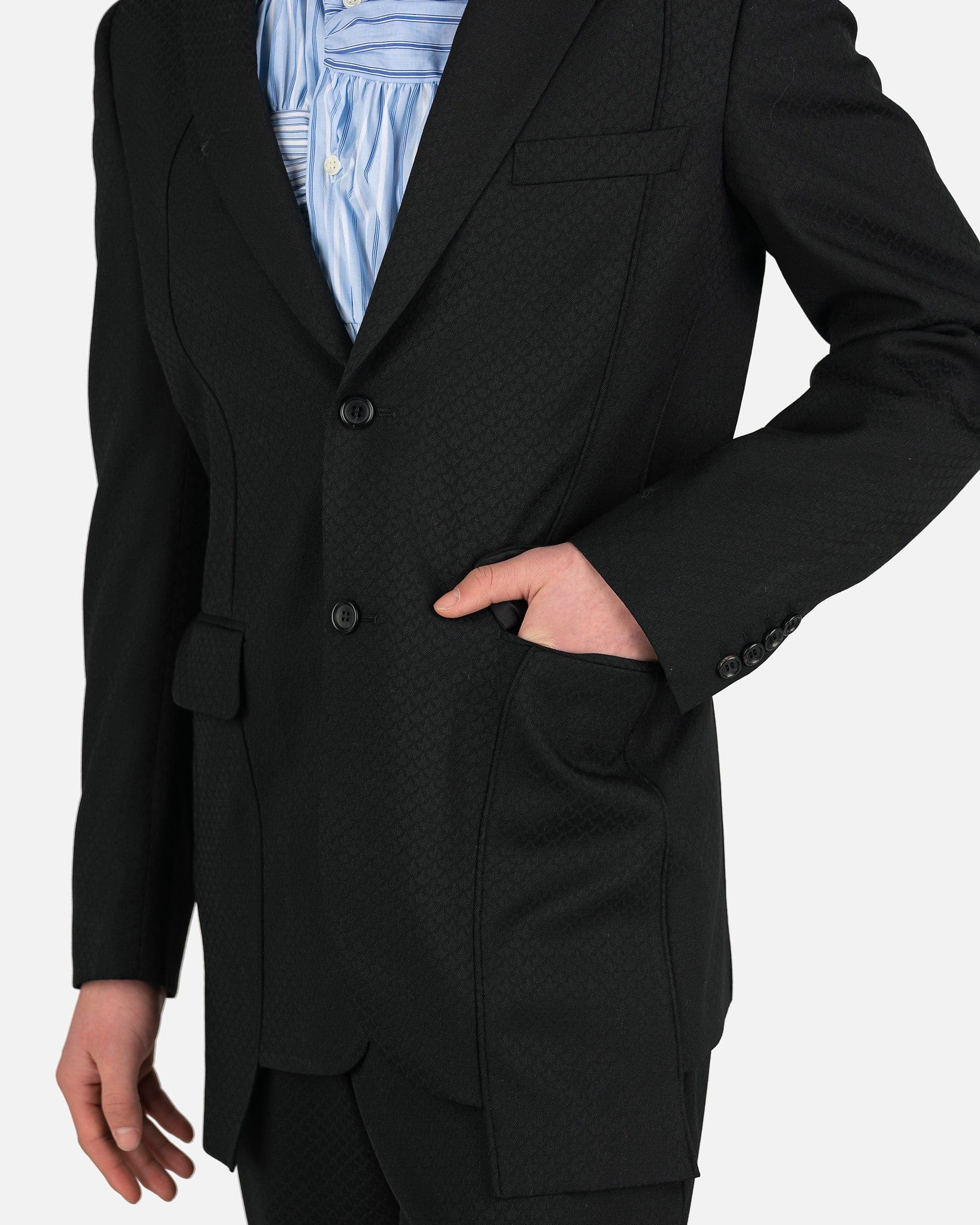 Оригінальна Diamond Printed Blazer In Black Comme des garcons – збільшений вид