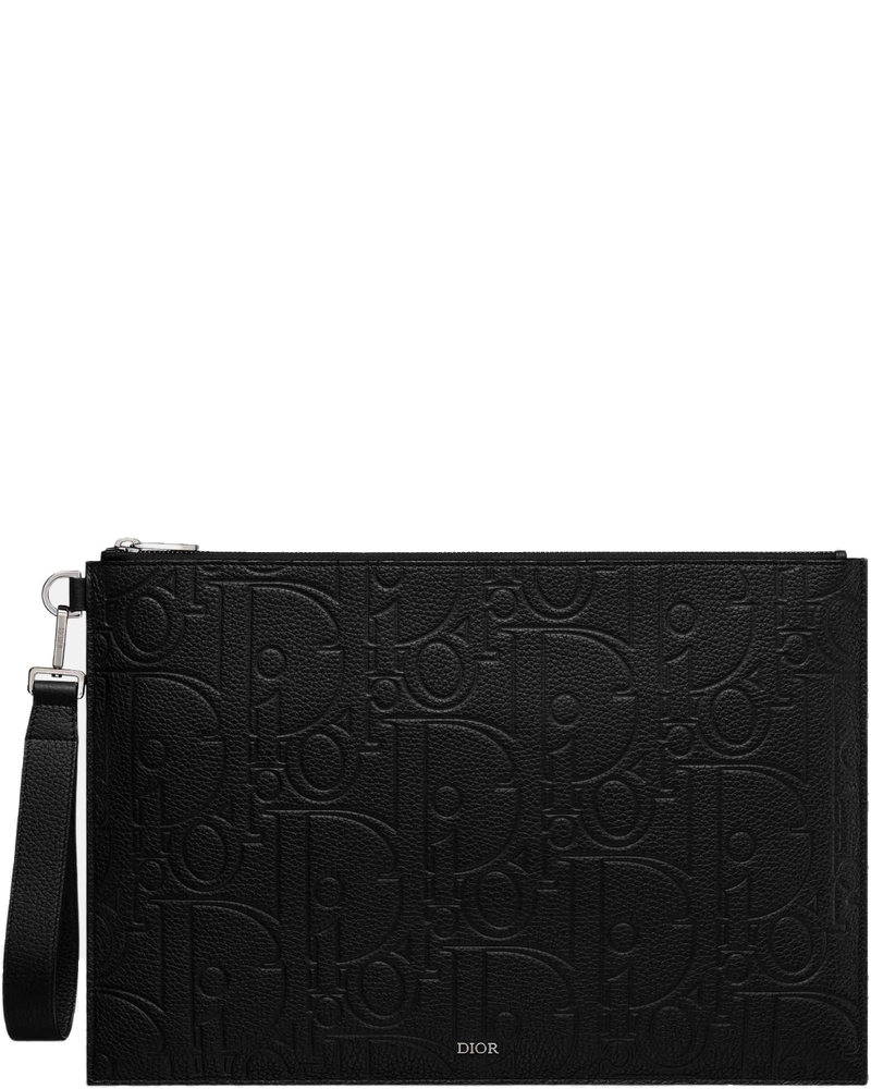 A4 Pouch Black Dior Gravity Leather And Black Grained Calfskin Dior – Гарантія оригінальності