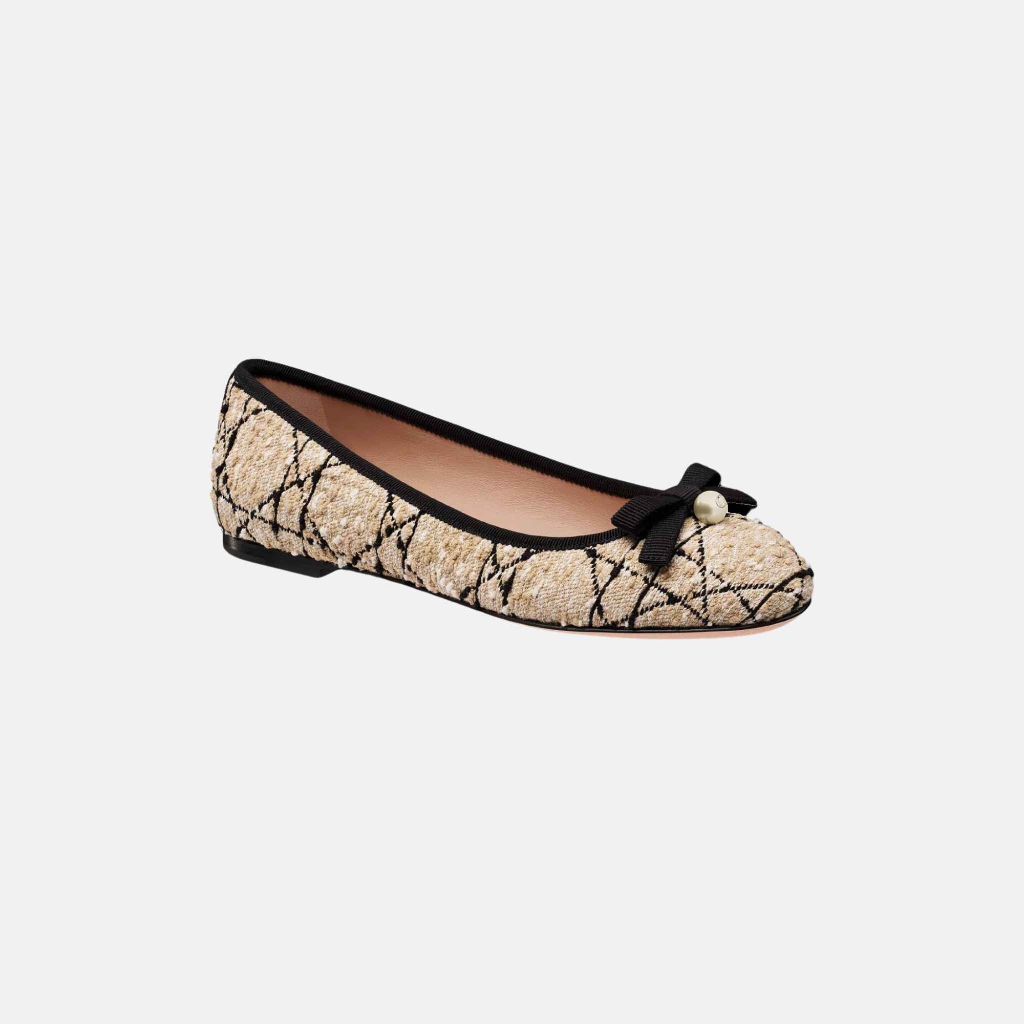 Оригінальна Ballet Flat Beige And Black Cannage Tweed Dior – боковий вид
