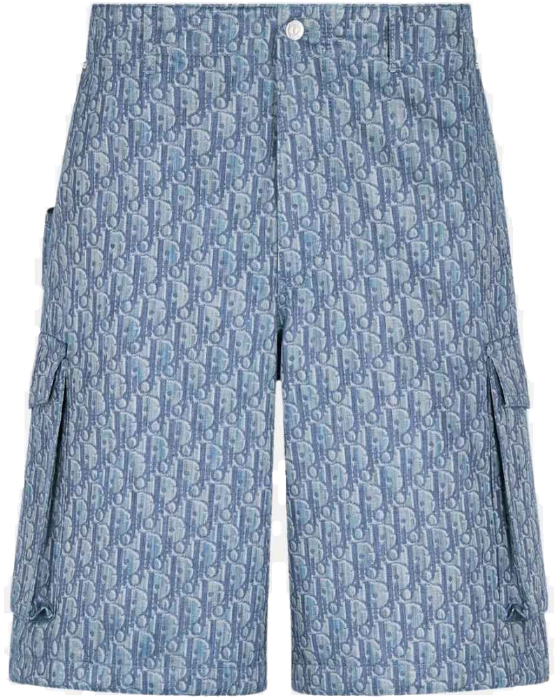 Оригінальна Oblique Bermuda Cargo Shorts In Cotton Blend Twill Dior